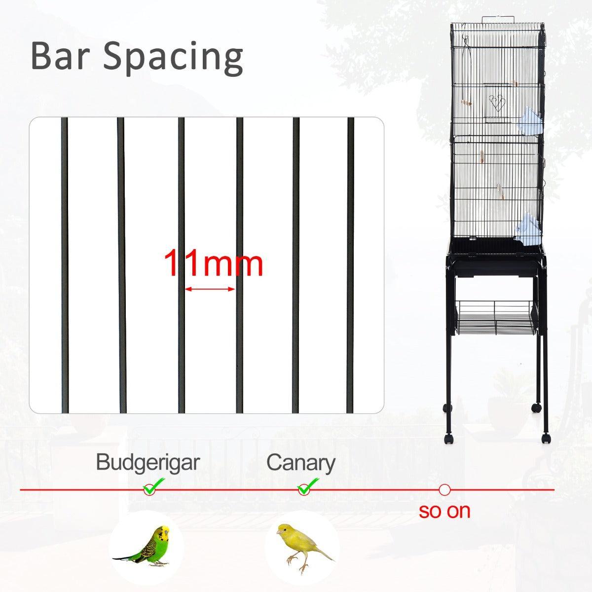 PawHut Bird Cage, 47.5Lx37Wx153Hcm - Simple Black - ALL4U RETAILER LTD