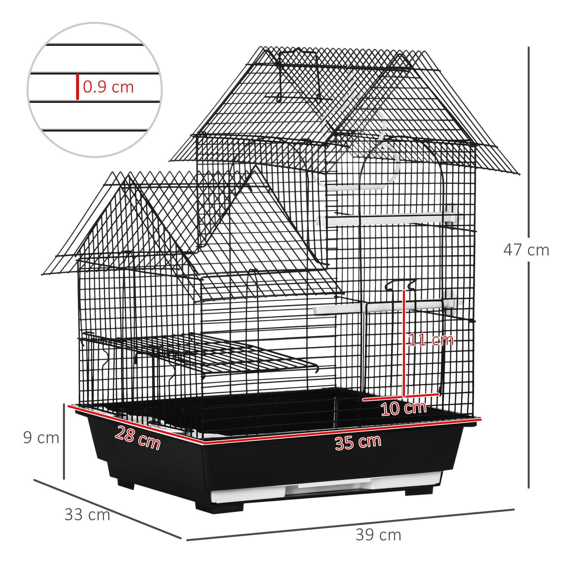 PawHut Bird Cage with Stand - Compact, Elegant Design - ALL4U RETAILER LTD