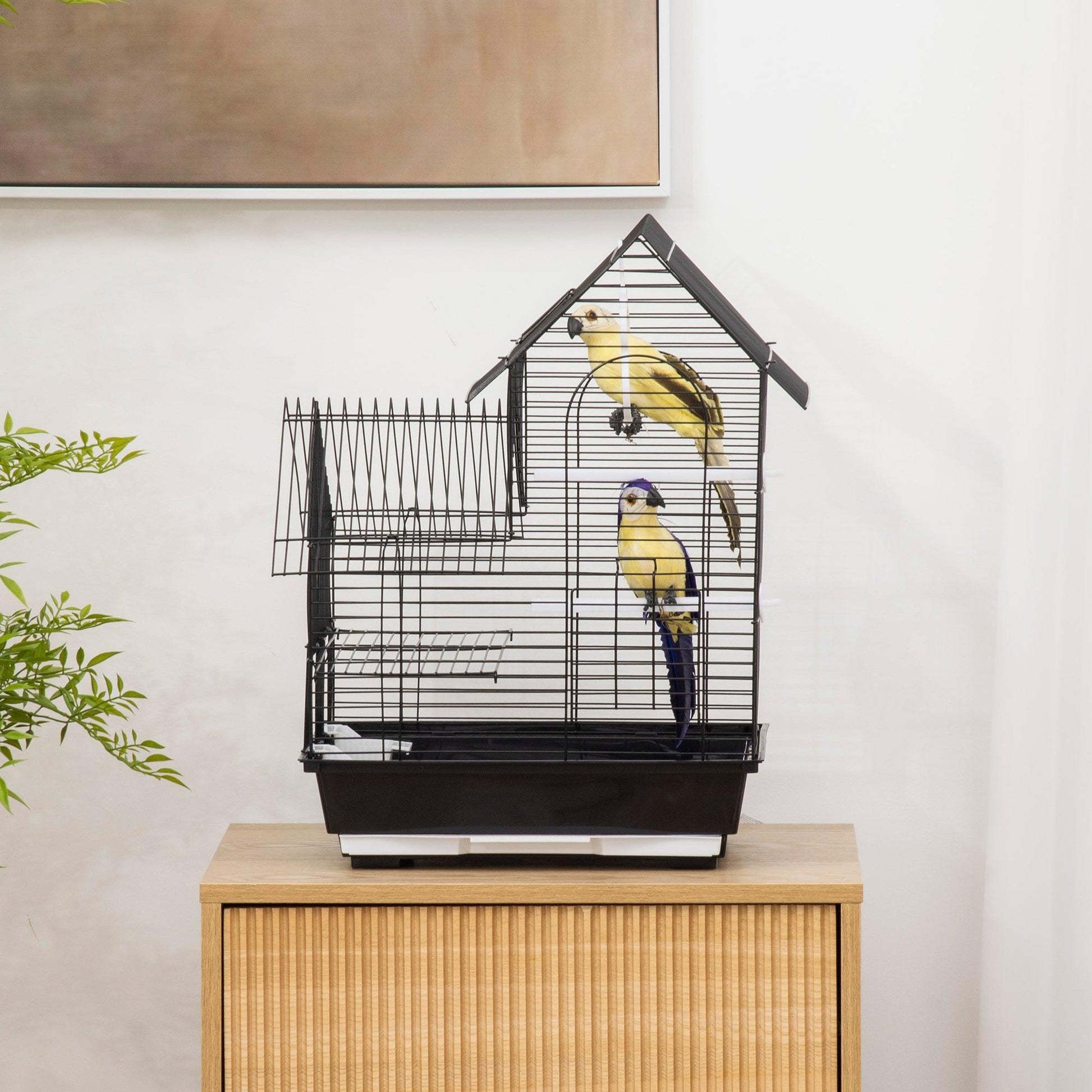 PawHut Bird Cage with Stand - Compact, Elegant Design - ALL4U RETAILER LTD