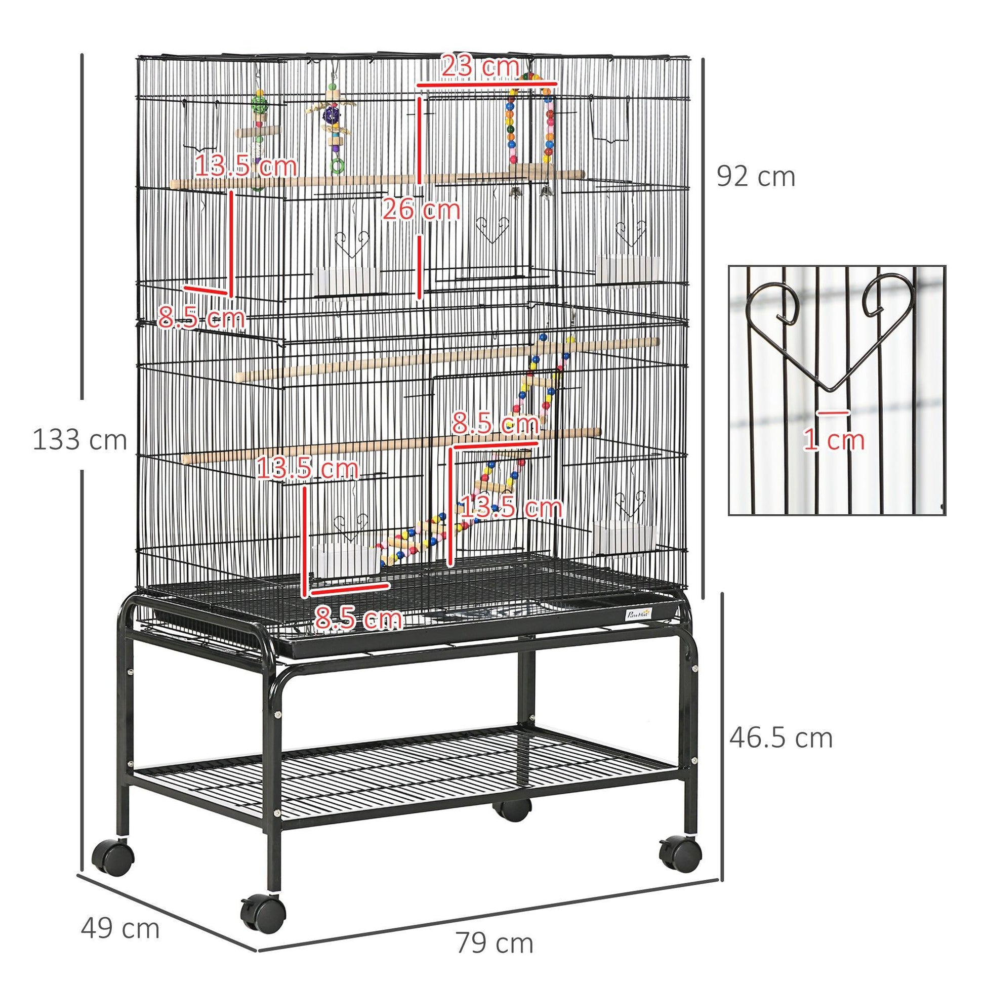 PawHut Bird Cage with Stand - Simplified - ALL4U RETAILER LTD