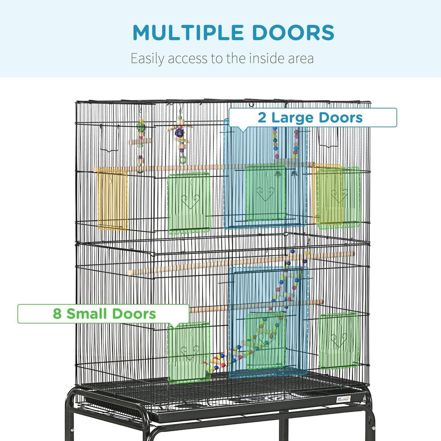 PawHut Bird Cage with Stand - Simplified - ALL4U RETAILER LTD