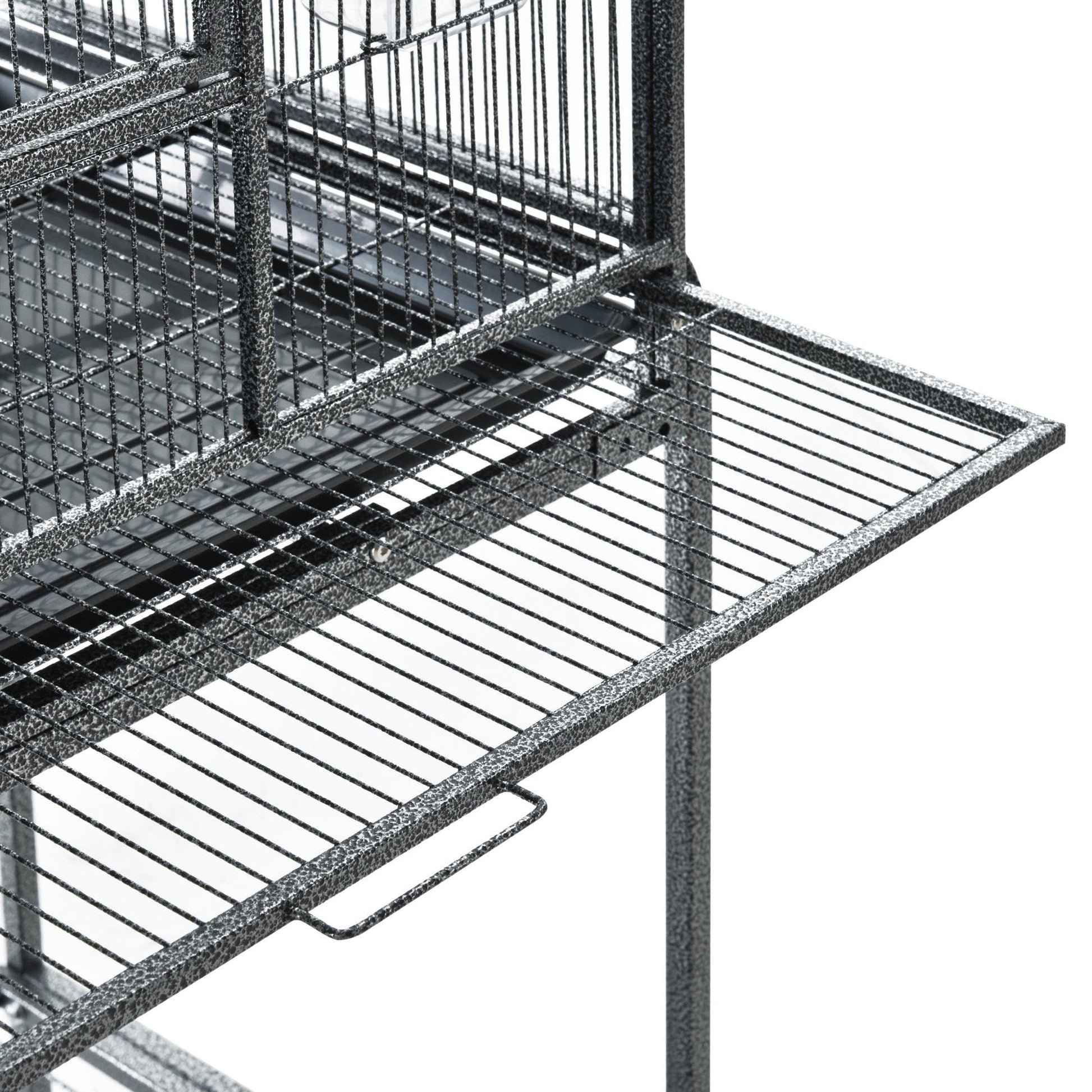 PawHut Bird Cage with Stand, Storage Shelf | Metal, Parakeet - ALL4U RETAILER LTD