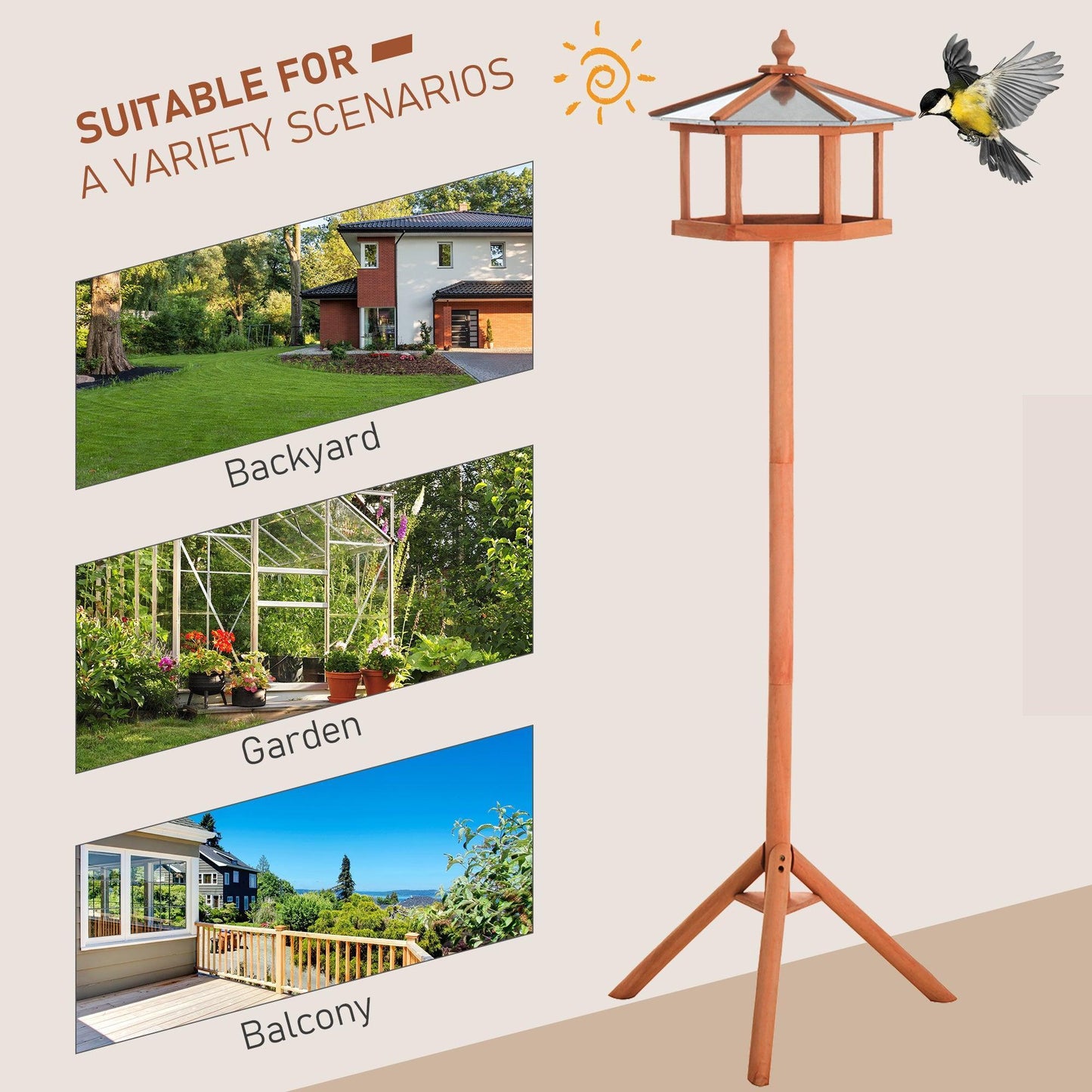 PawHut Bird Feeder Stand - ALL4U RETAILER LTD