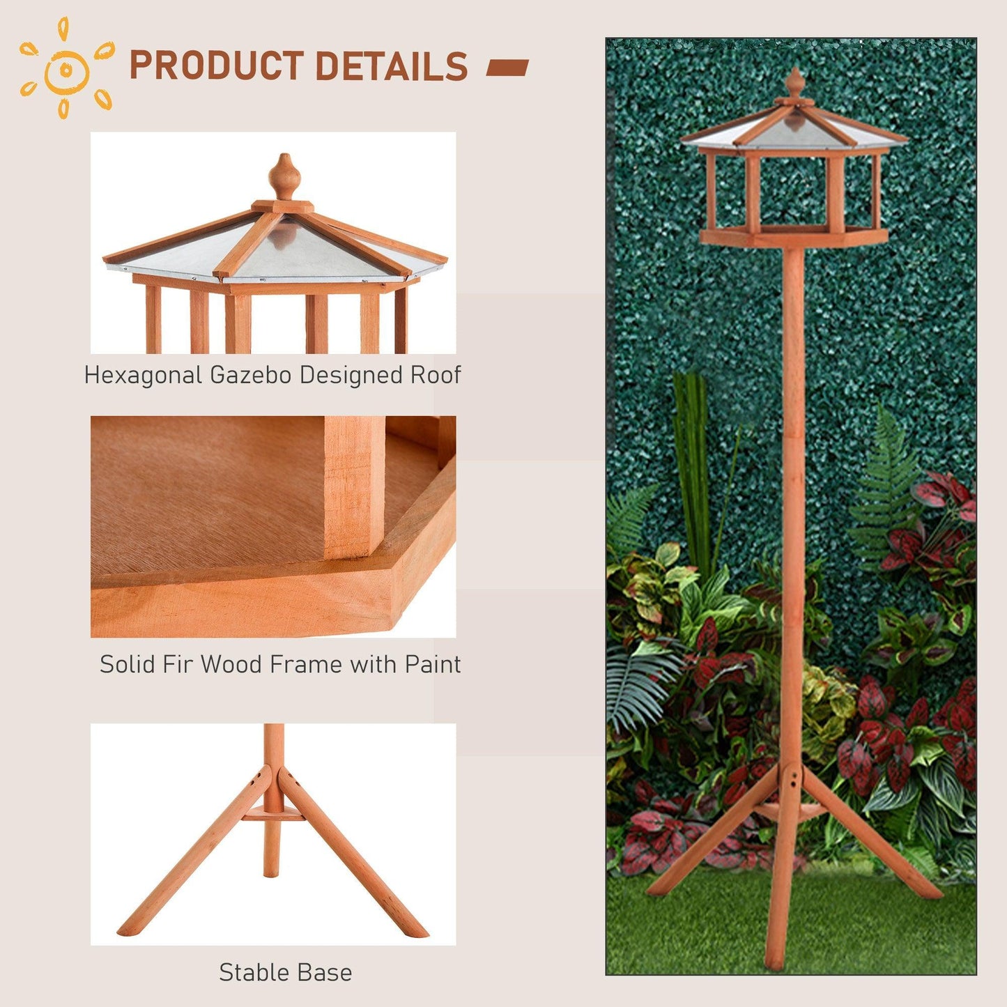 PawHut Bird Feeder Stand - ALL4U RETAILER LTD