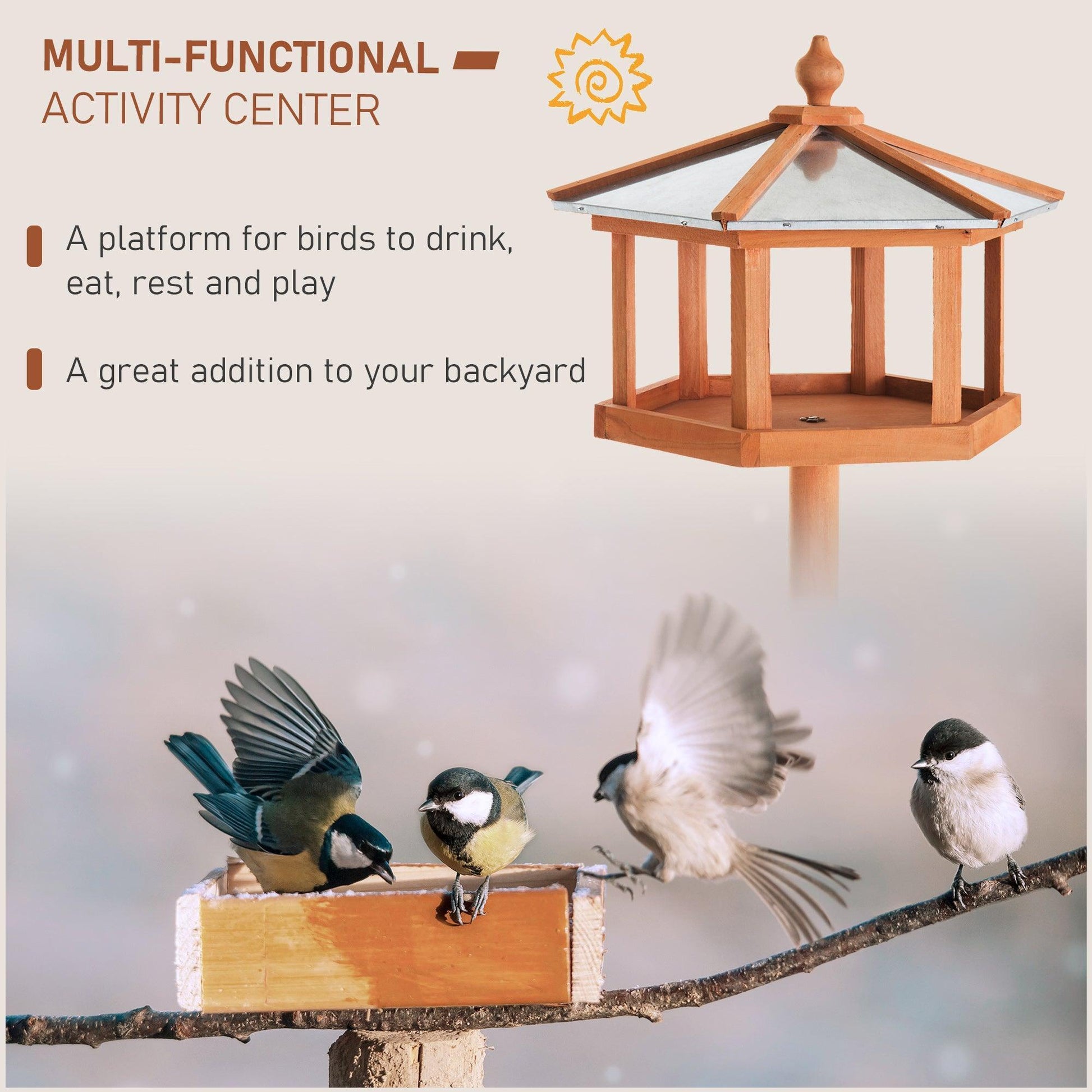 PawHut Bird Feeder Stand - ALL4U RETAILER LTD