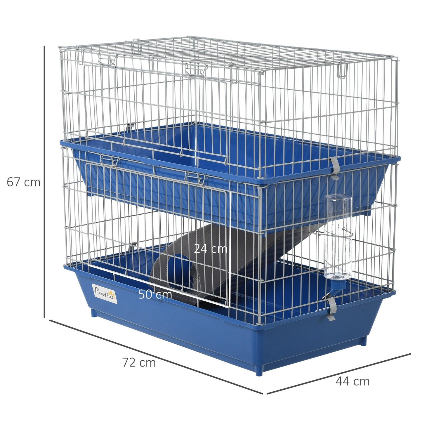 PawHut Blue 2-Tier Small Pet Cage - ALL4U RETAILER LTD