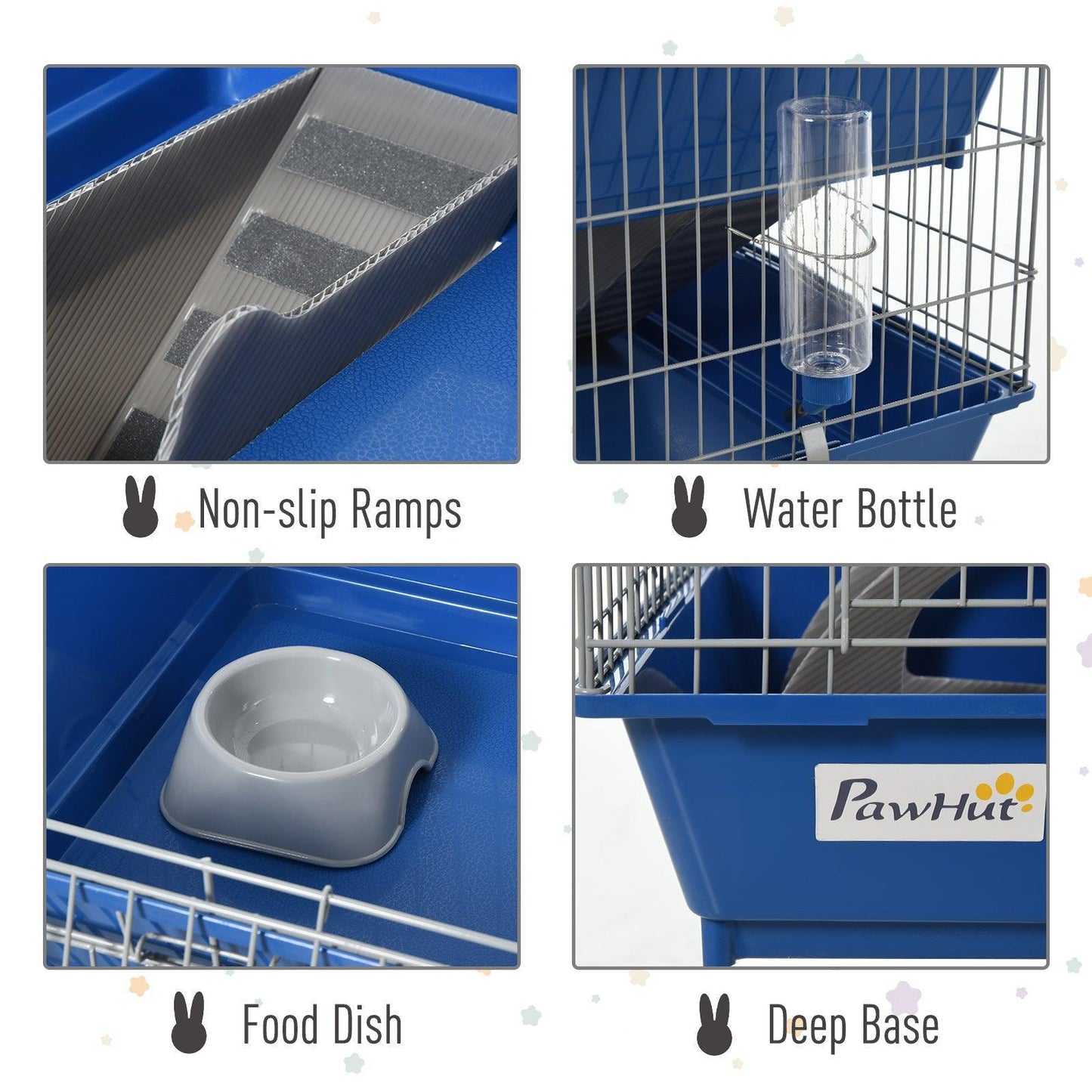 PawHut Blue 2-Tier Small Pet Cage - ALL4U RETAILER LTD