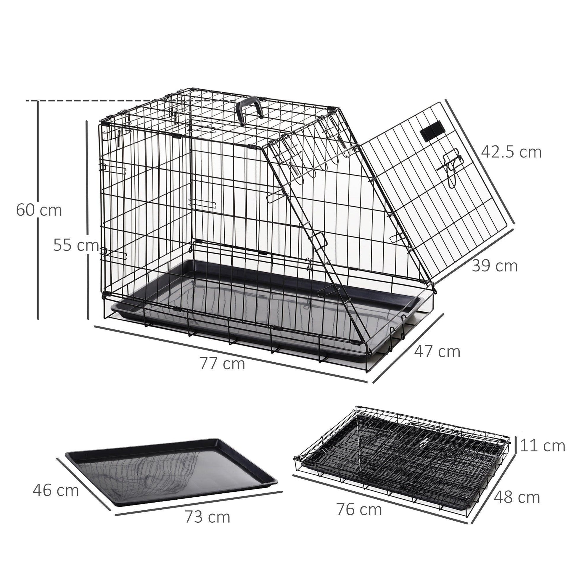 PawHut Car Dog Crate: Metal Collapsible Transport Cage - ALL4U RETAILER LTD