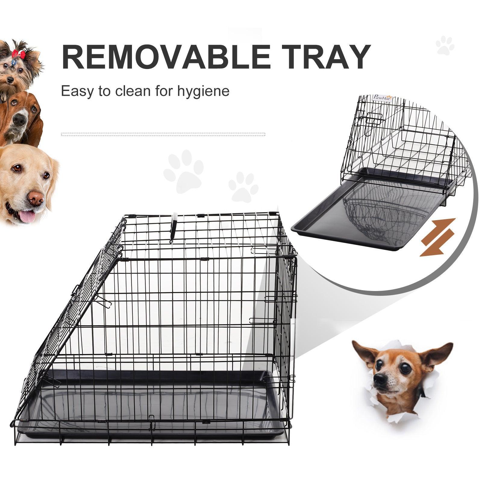 PawHut Car Dog Crate: Metal Collapsible Transport Cage - ALL4U RETAILER LTD