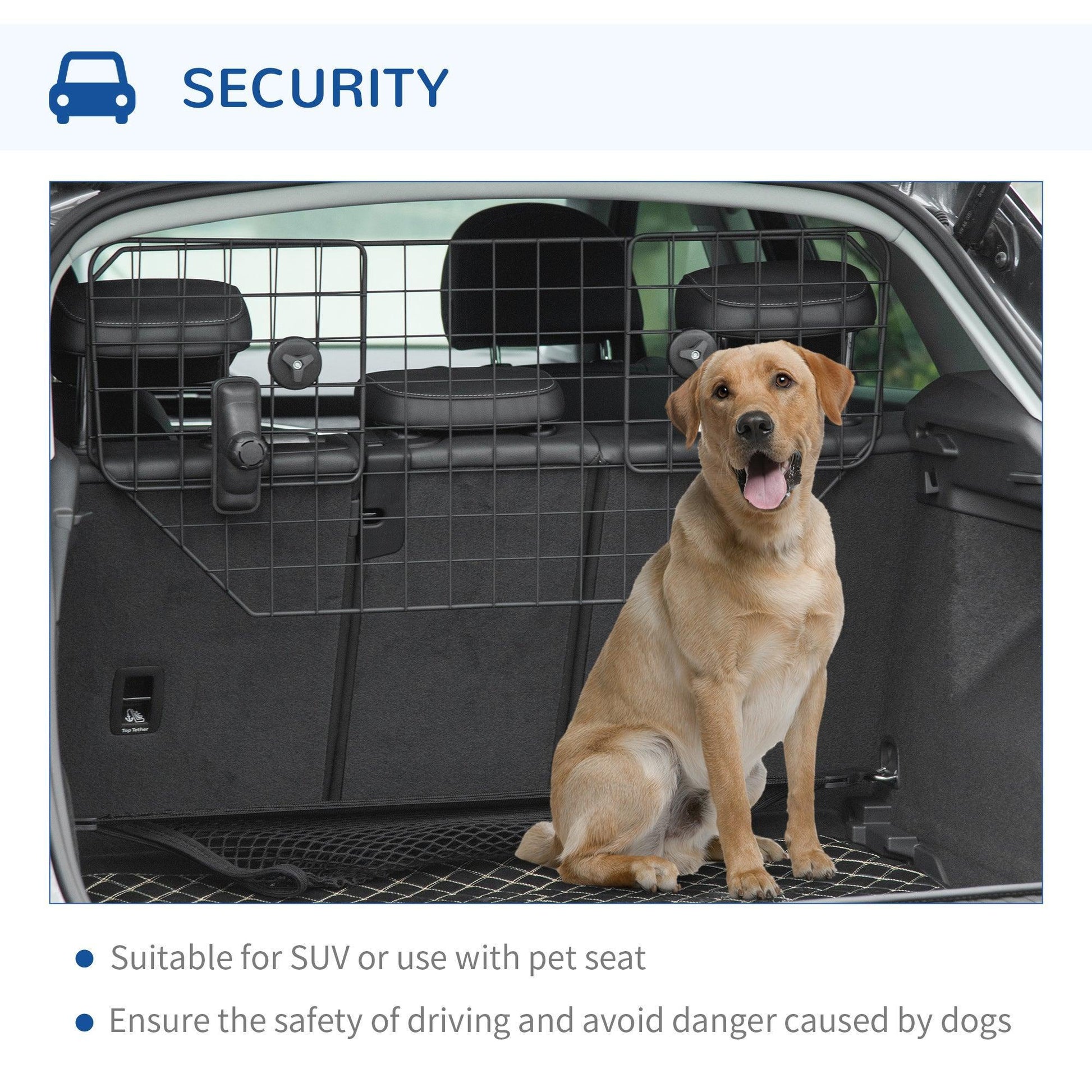 PawHut Car Dog Guard - Adjustable Metal Mesh Barrier - ALL4U RETAILER LTD