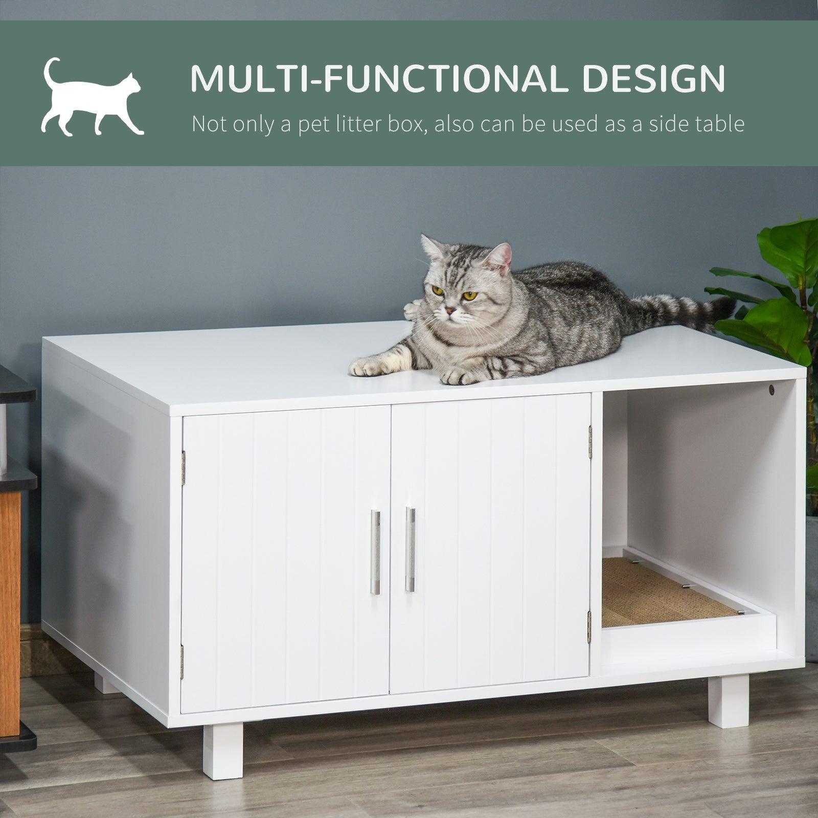 PawHut Cat Litter Box Enclosure: Sleek & Practical - ALL4U RETAILER LTD