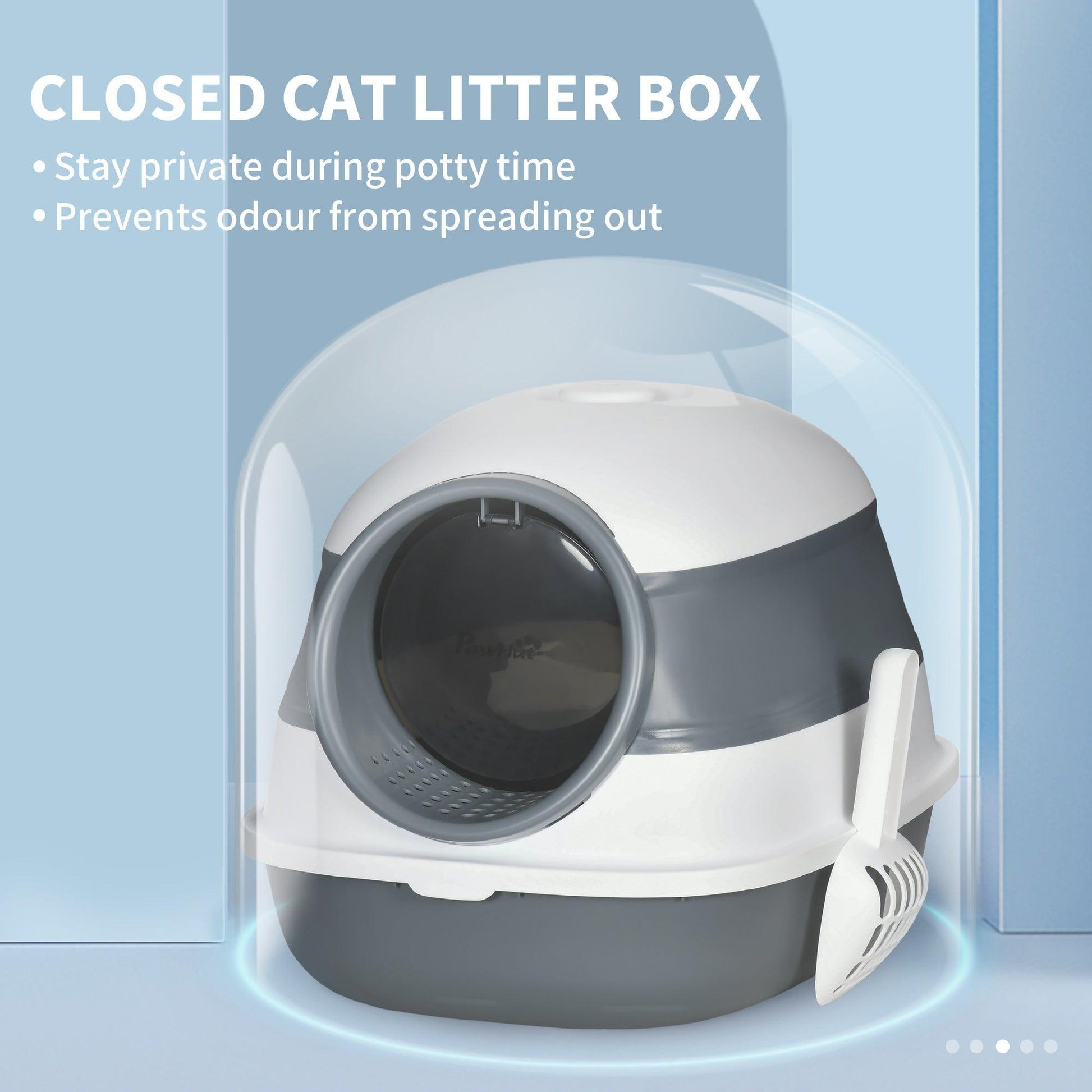 PawHut Hooded Cat Litter Box: High-Sided, Spill-Proof, Large - ALL4U RETAILER LTD