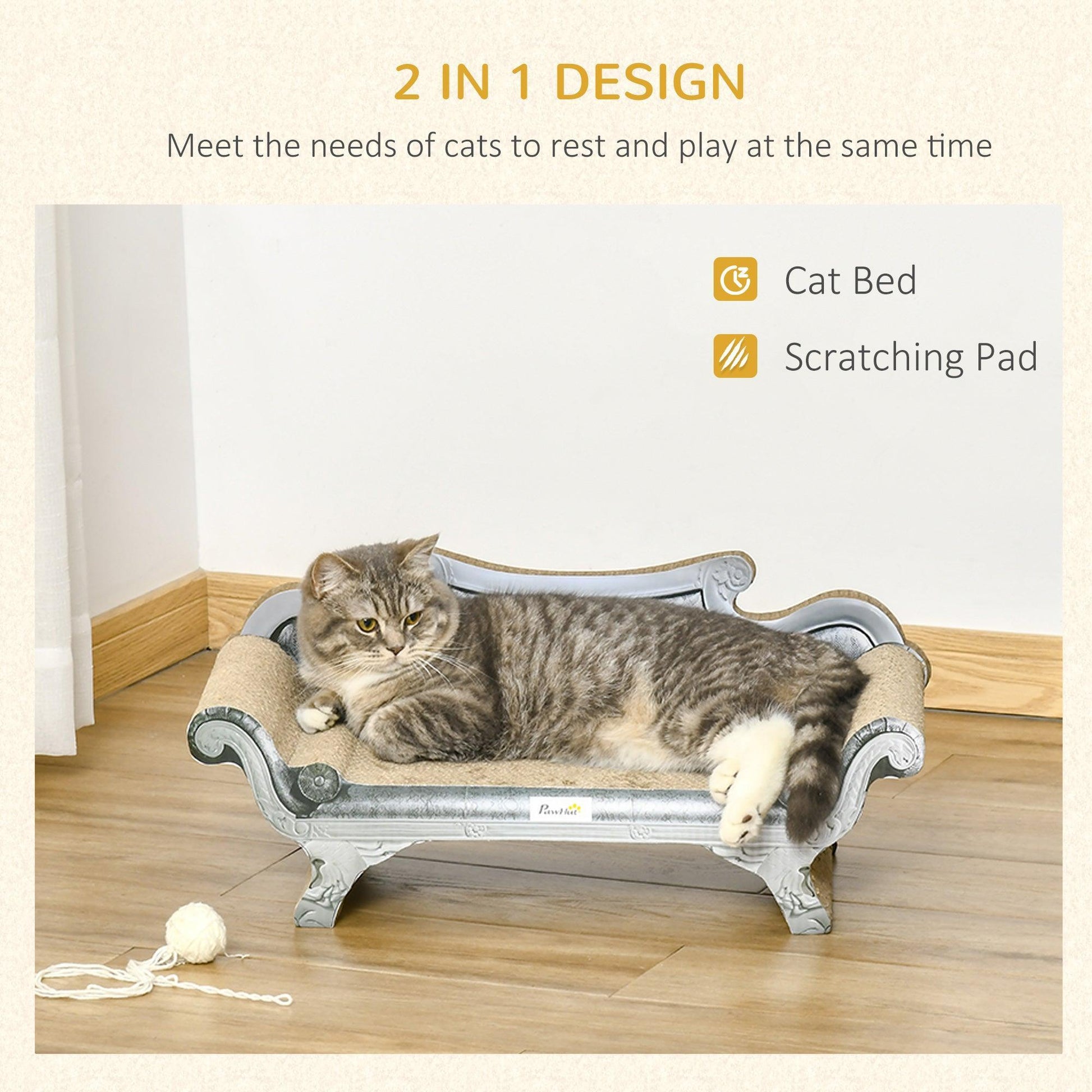 PawHut Cat Scratcher Bed - Cardboard Lounger - ALL4U RETAILER LTD