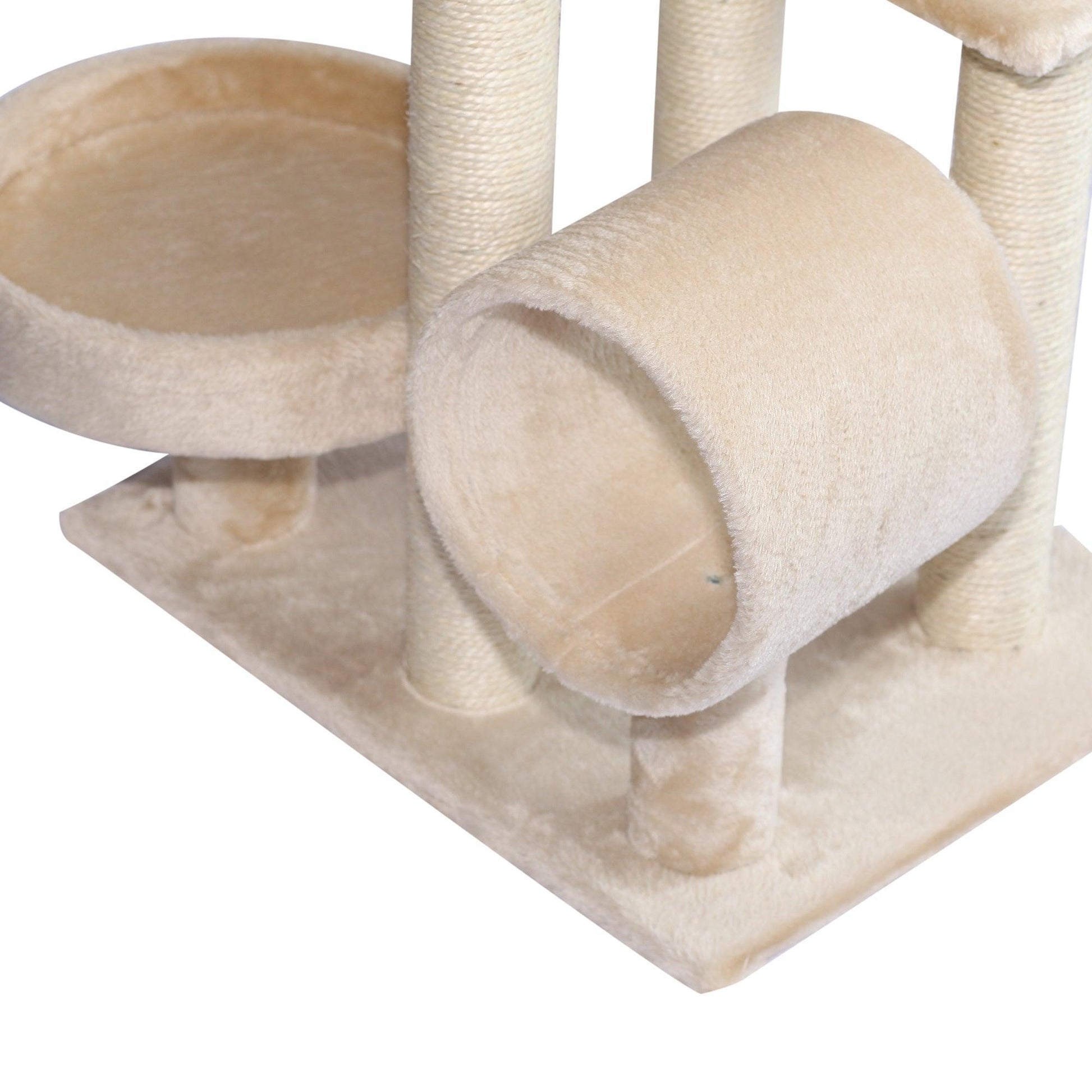 PawHut Cat Tree - Cozy Beige, 60x40x105cm - ALL4U RETAILER LTD