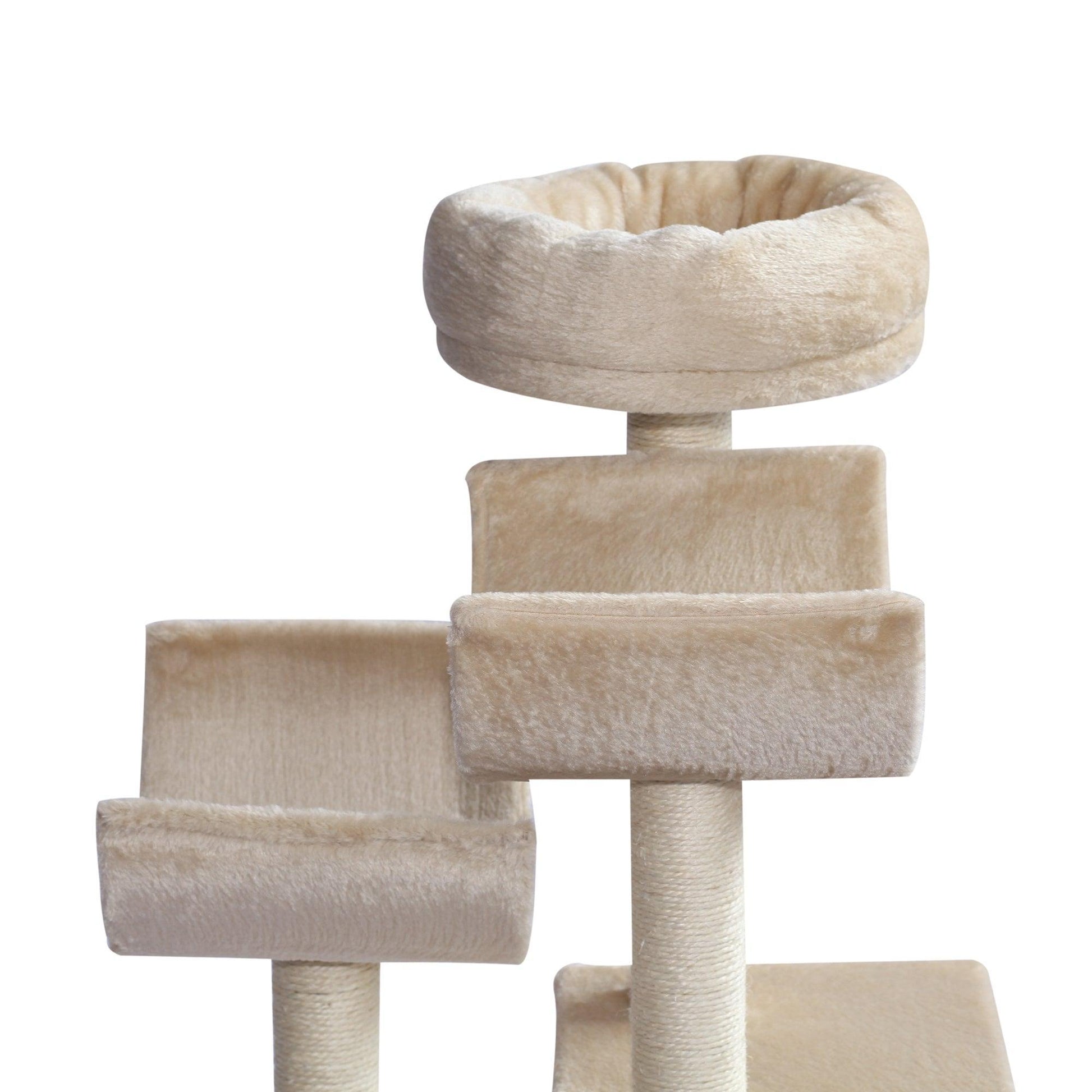 PawHut Cat Tree - Cozy Beige, 60x40x105cm - ALL4U RETAILER LTD