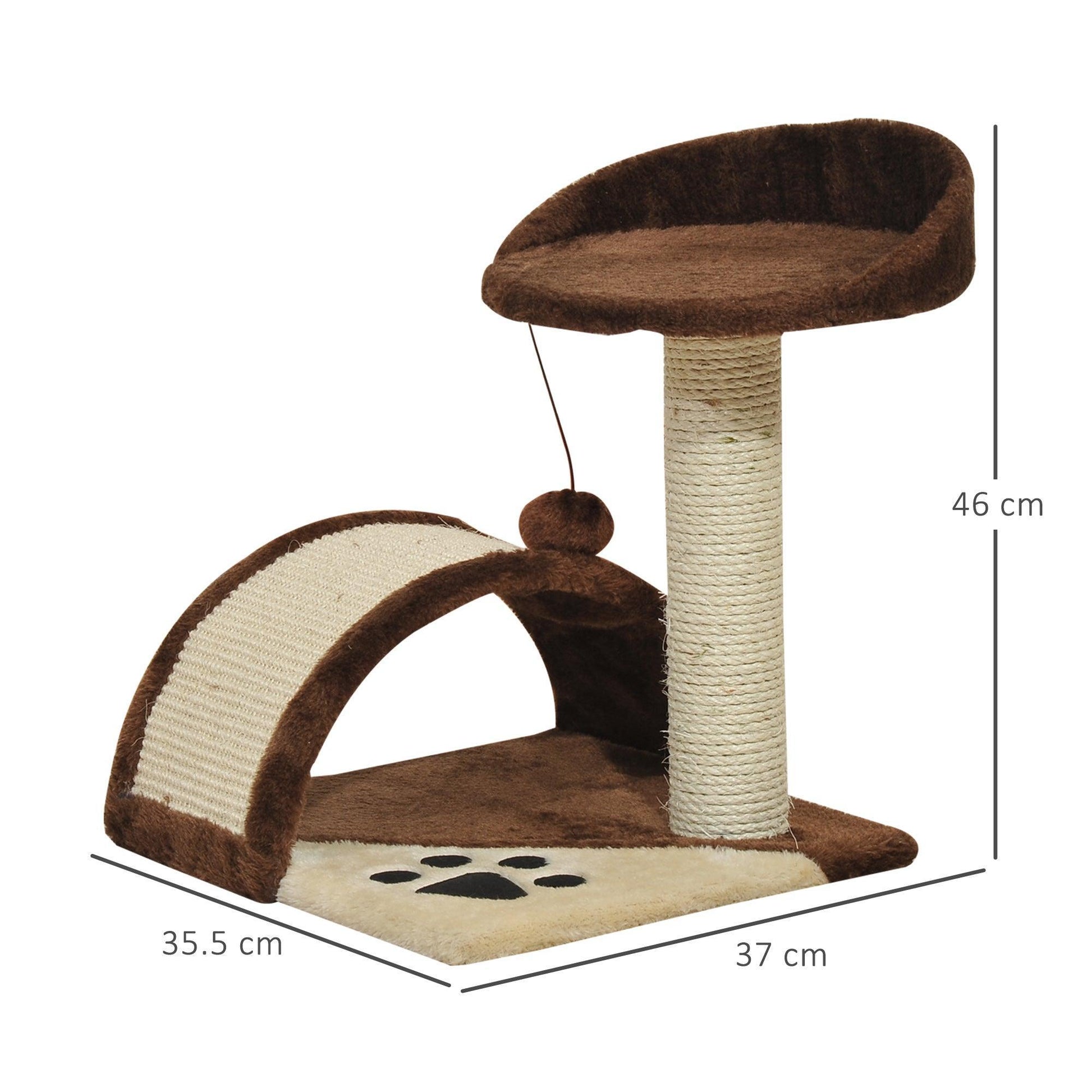 PawHut Cat Tree for Indoor Cats - Brown - ALL4U RETAILER LTD