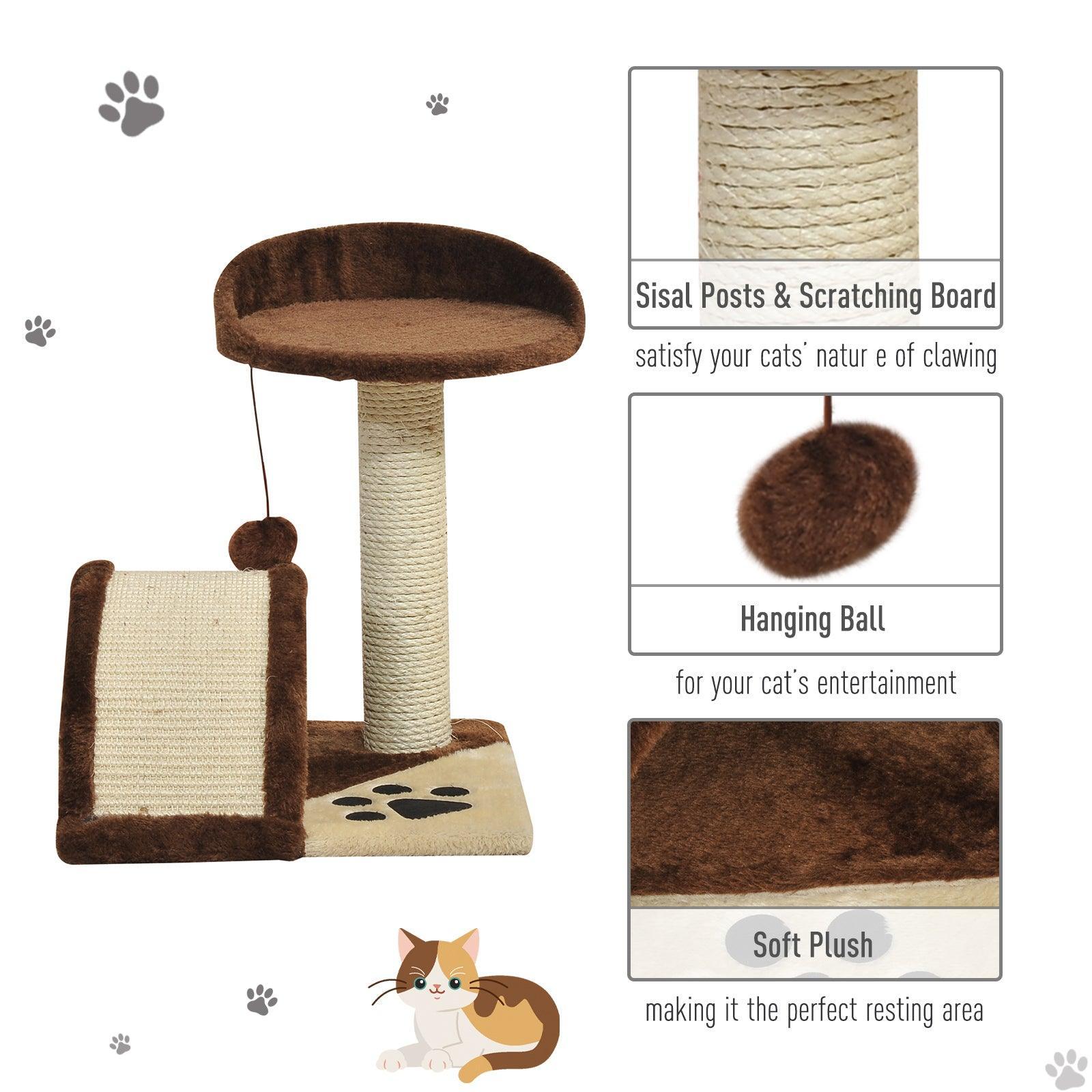 PawHut Cat Tree for Indoor Cats - Brown - ALL4U RETAILER LTD