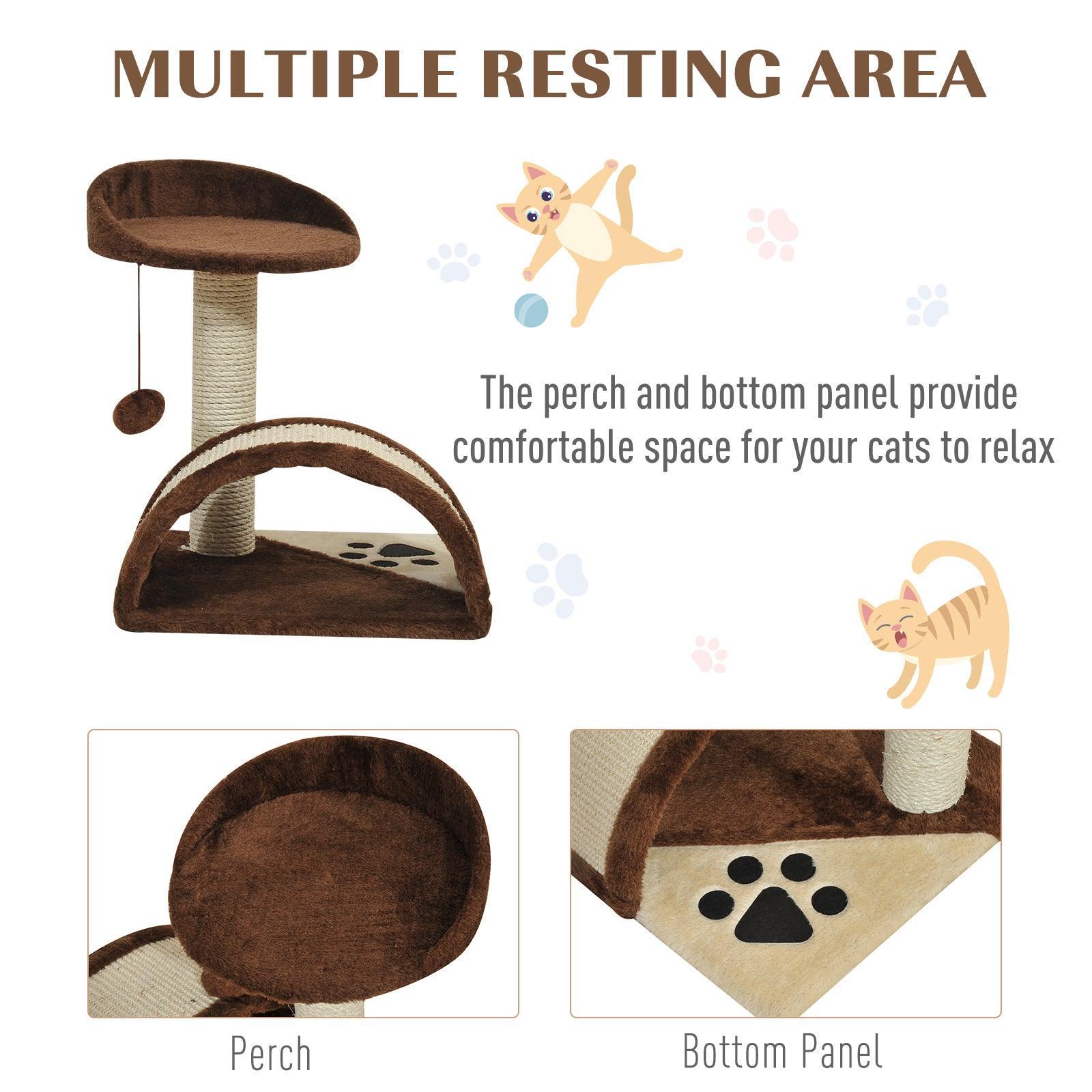 PawHut Cat Tree for Indoor Cats - Brown - ALL4U RETAILER LTD