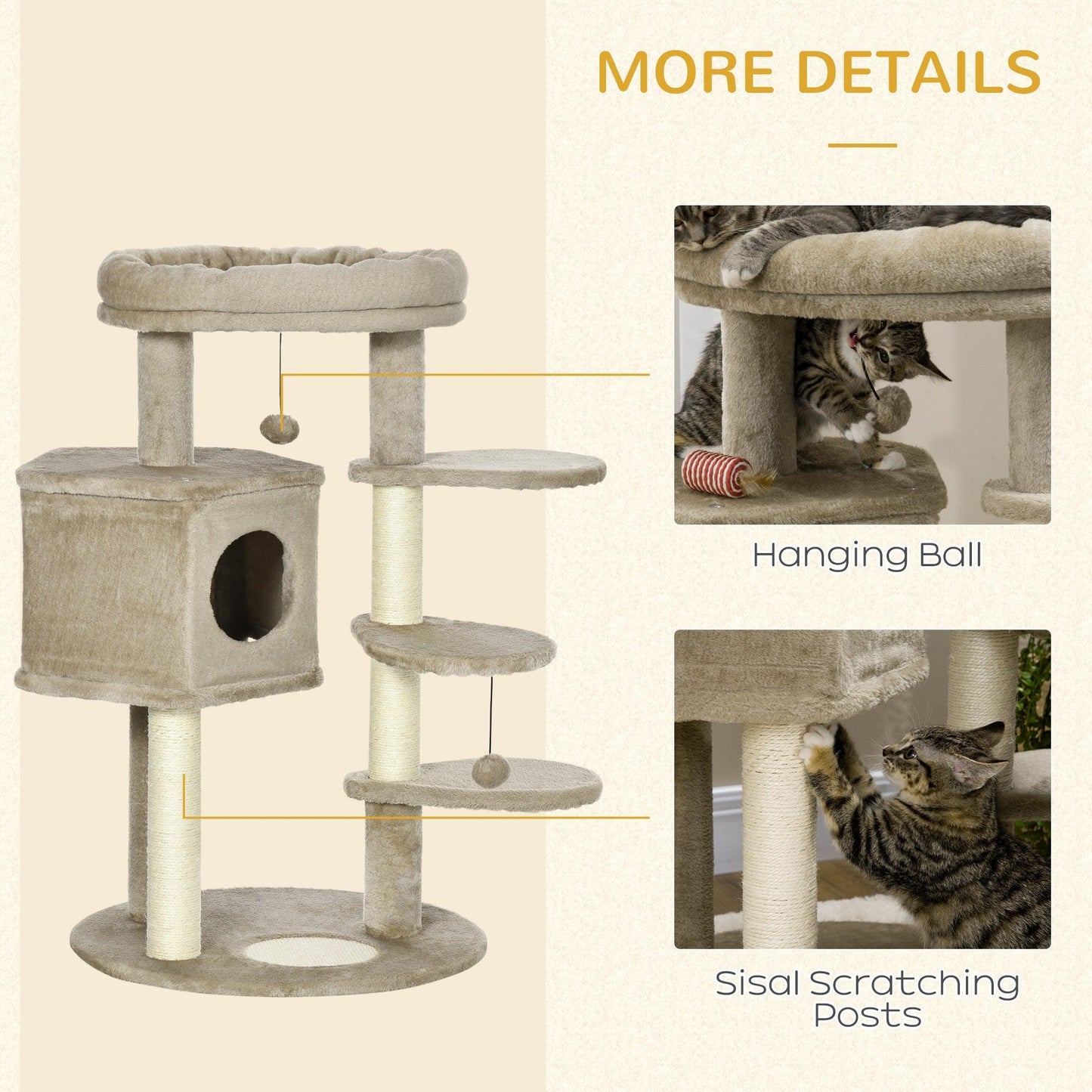 PawHut Cat Tree for Indoor Cats - Deluxe - ALL4U RETAILER LTD