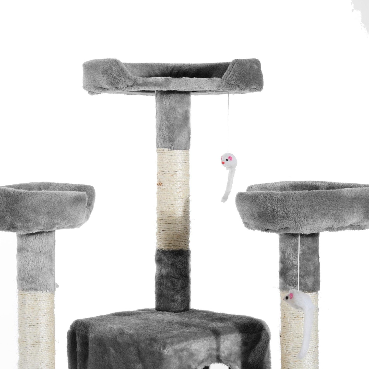 PawHut Cat Tree for Indoor Cats - Grey - ALL4U RETAILER LTD