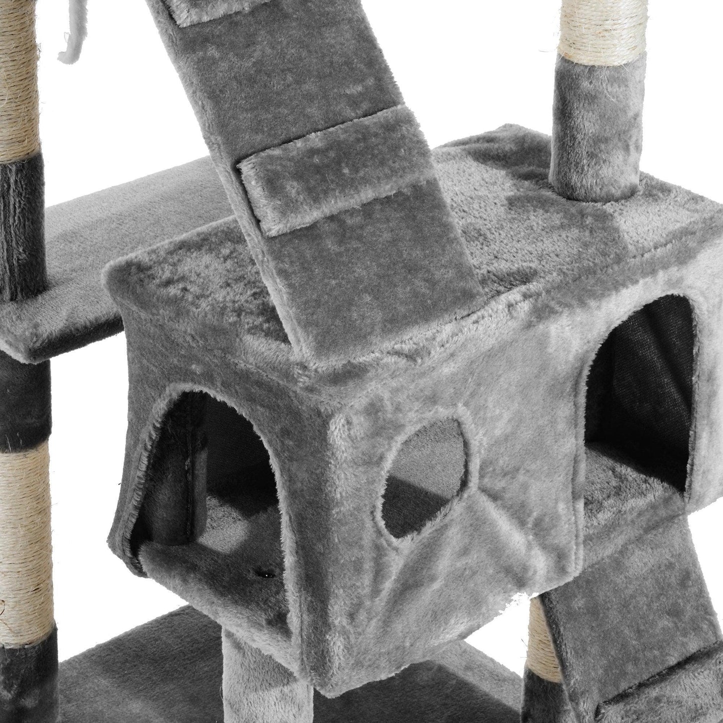 PawHut Cat Tree for Indoor Cats - Grey - ALL4U RETAILER LTD