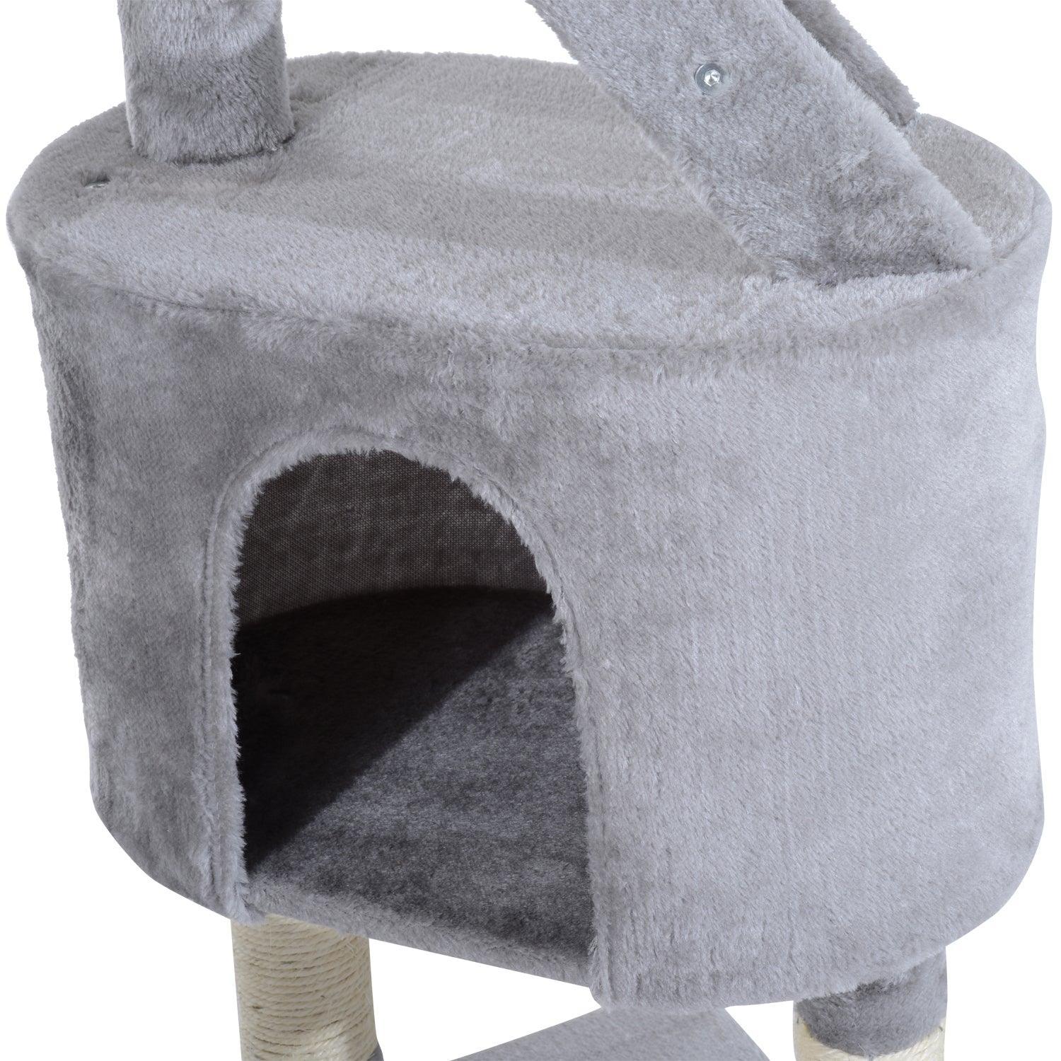 PawHut Cat Tree - Grey Scratching Post - ALL4U RETAILER LTD