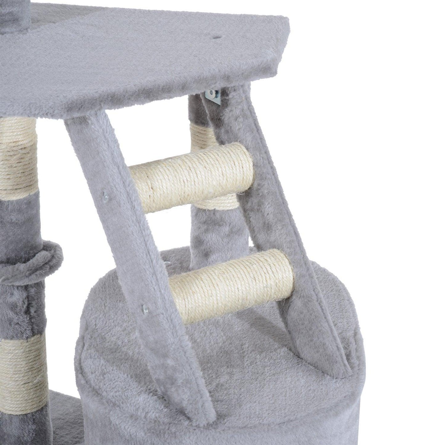 PawHut Cat Tree - Grey Scratching Post - ALL4U RETAILER LTD