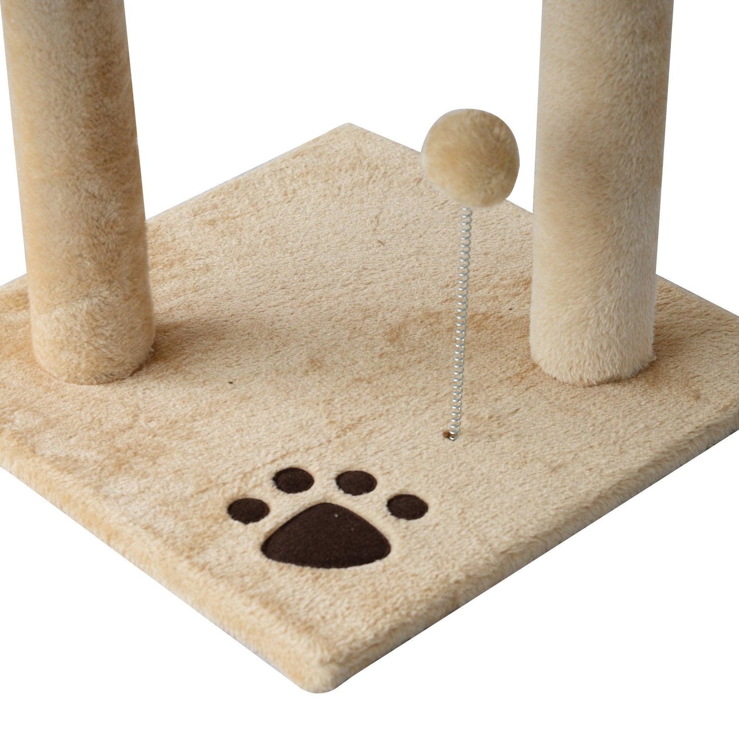 PawHut Beige Cat Tree House, 114H cm - ALL4U RETAILER LTD