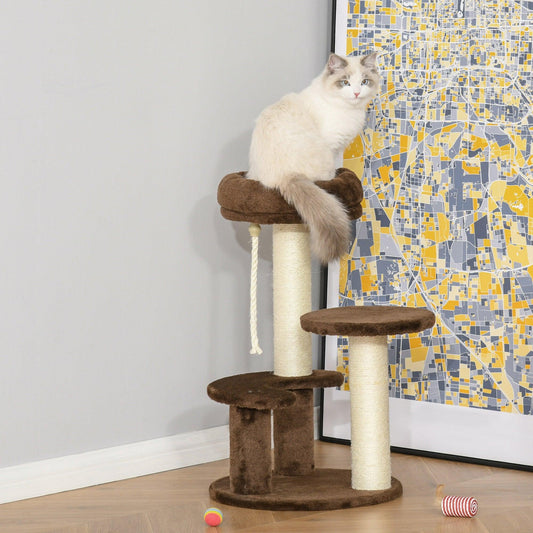 PawHut Cat Tree Scratcher with Perch and Sisal Rope - ALL4U RETAILER LTD