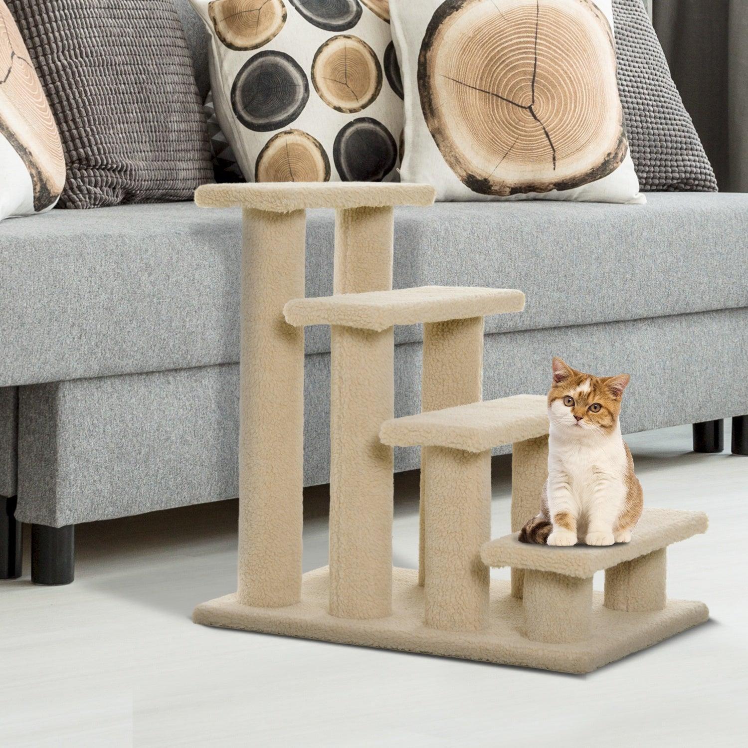 PawHut Cat Tree Stairs Ramp | Easy Climbing Steps - ALL4U RETAILER LTD