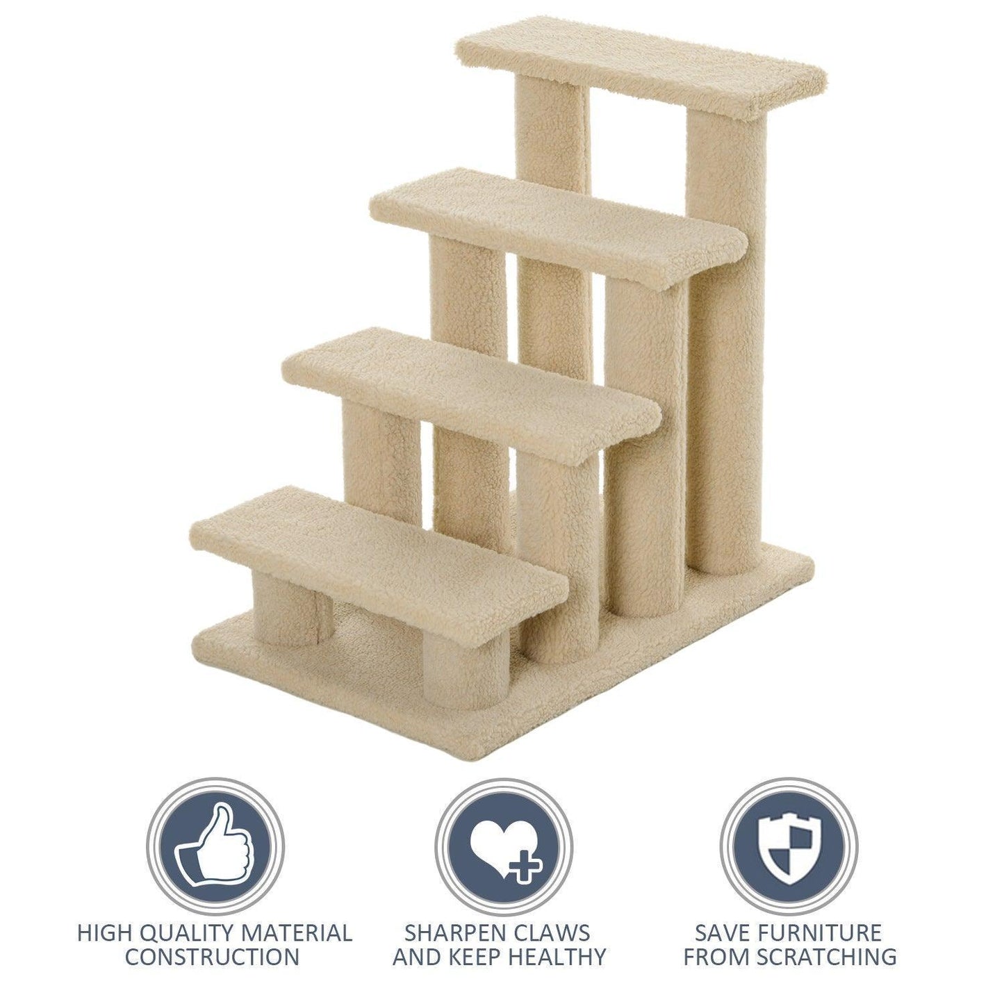 PawHut Cat Tree Stairs Ramp | Easy Climbing Steps - ALL4U RETAILER LTD