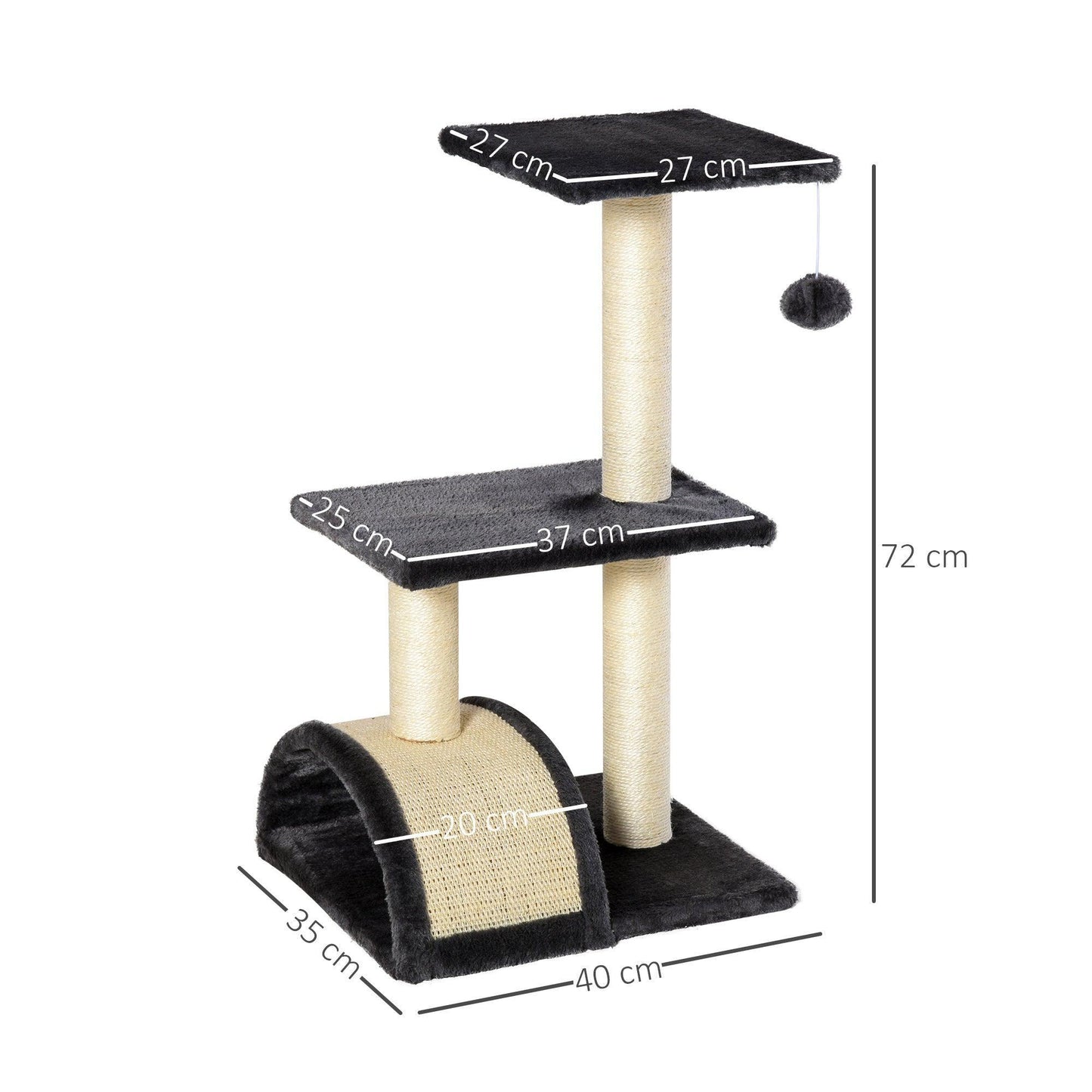 PawHut Cat Tree Tower 72cm - Climbing & Scratching Centre - ALL4U RETAILER LTD