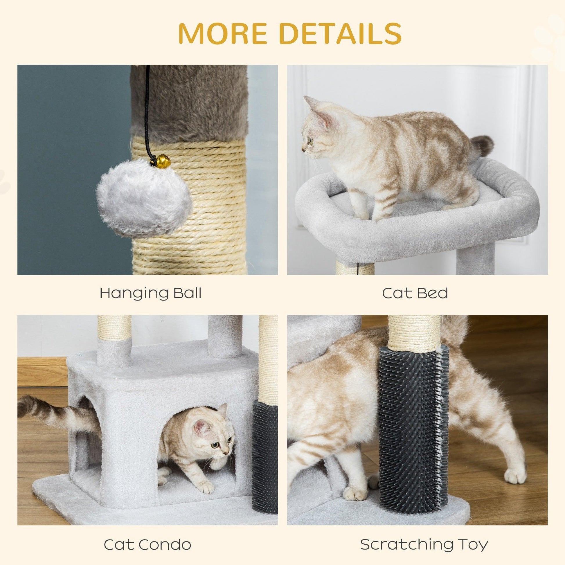 PawHut Cat Tree Tower Scratching Post & Activity Center - ALL4U RETAILER LTD