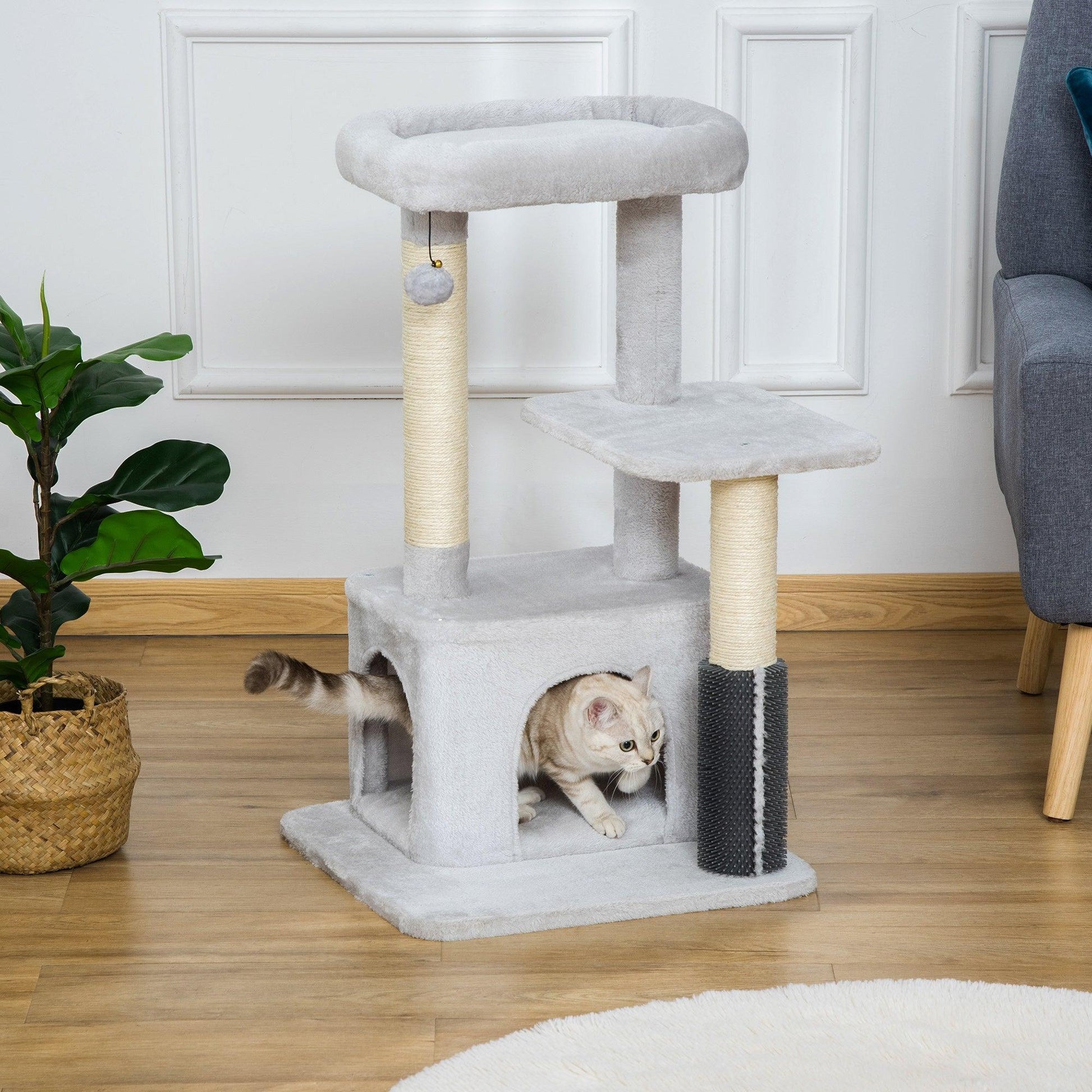 PawHut Cat Tree Tower Scratching Post & Activity Center - ALL4U RETAILER LTD