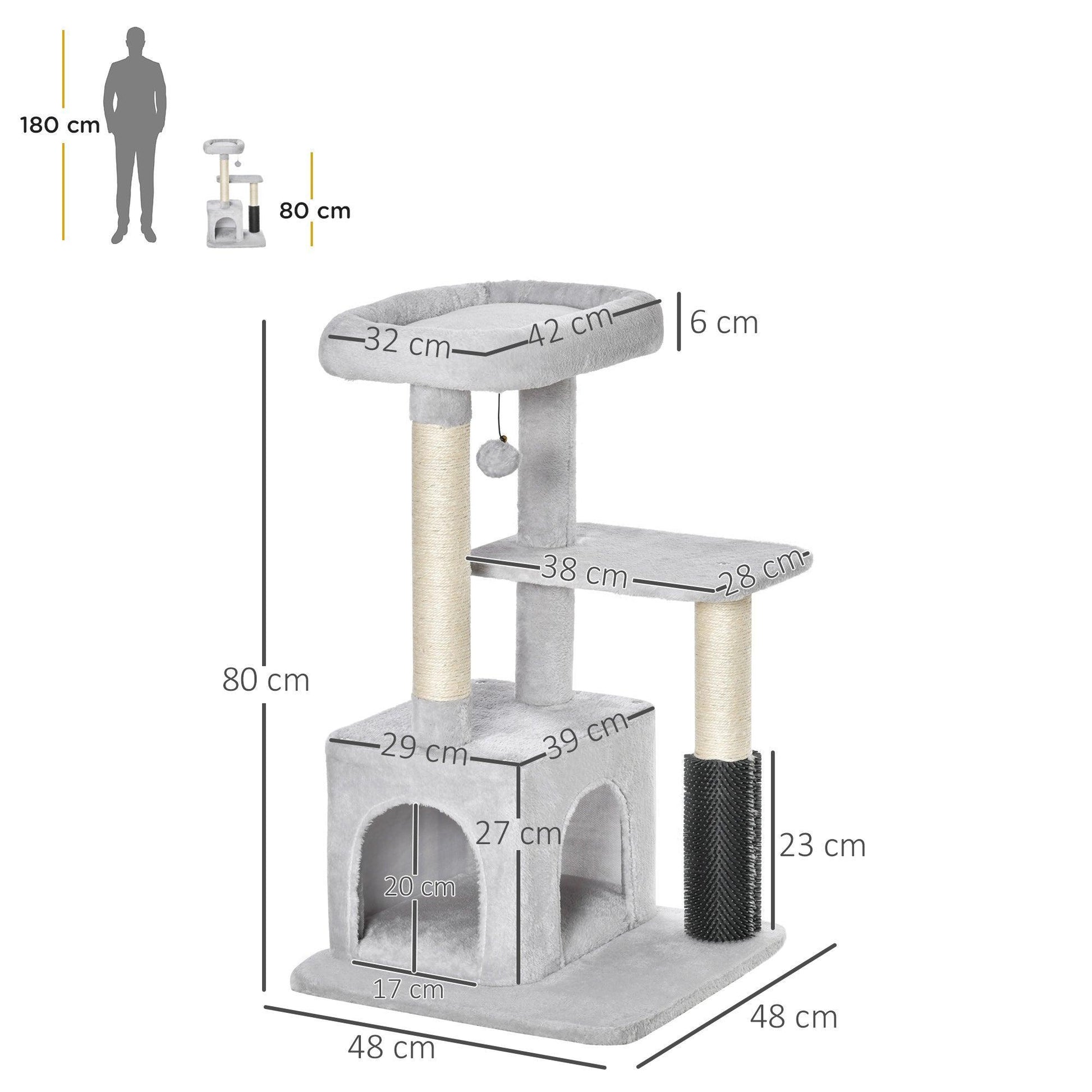 PawHut Cat Tree Tower Scratching Post & Activity Center - ALL4U RETAILER LTD