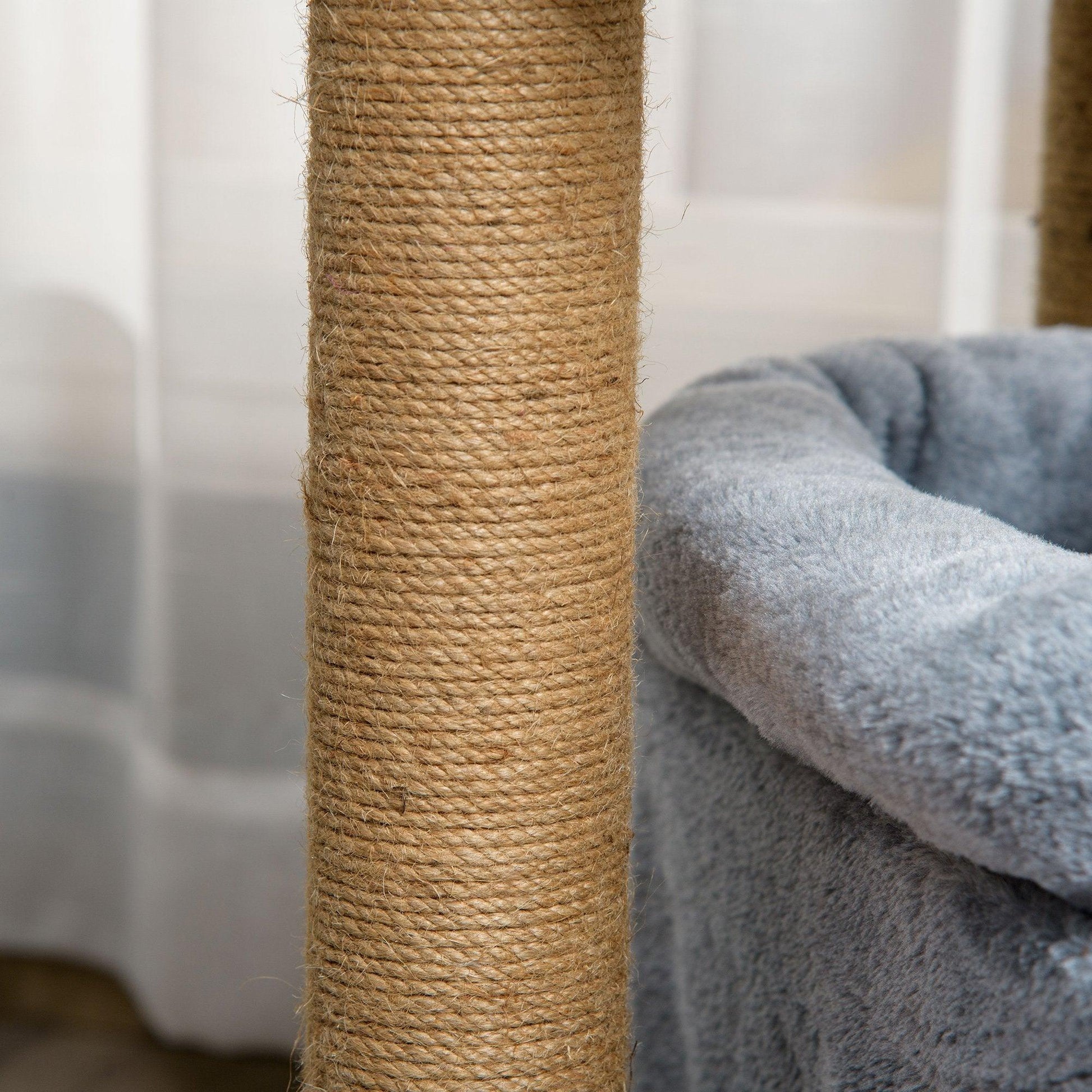 PawHut Cat Tree Tower with Scratching Posts - Grey - ALL4U RETAILER LTD