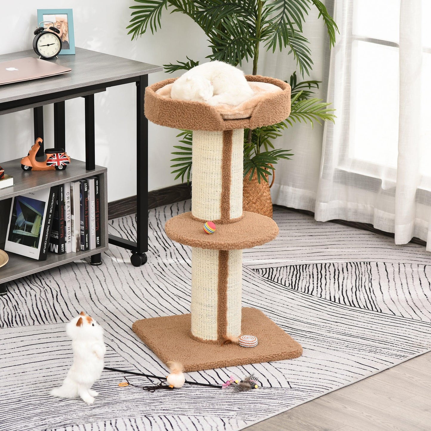 PawHut Cat Tree with Perches & Scratching Post - ALL4U RETAILER LTD