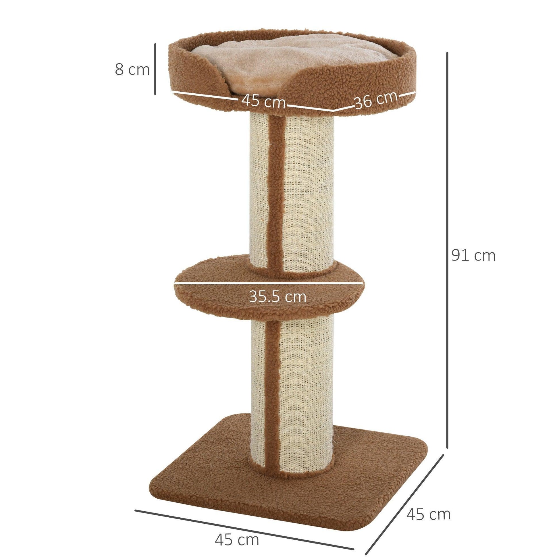 PawHut Cat Tree with Perches & Scratching Post - ALL4U RETAILER LTD