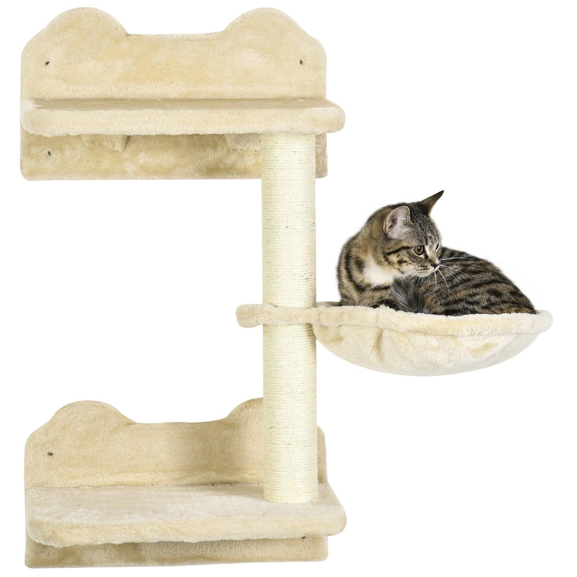 PawHut Cat Wall Furniture - Hammock, Steps, Platforms - ALL4U RETAILER LTD