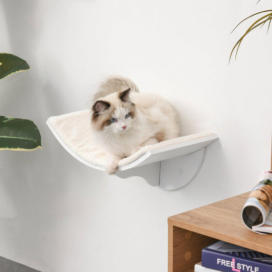 PawHut Cat Wall Shelf - Cozy Curved Bed for Kittens - ALL4U RETAILER LTD