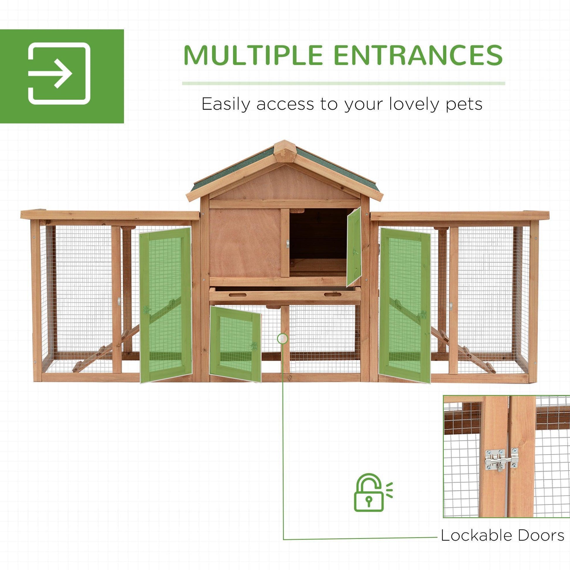 PawHut Chicken Coop, Spacious & Secure - ALL4U RETAILER LTD