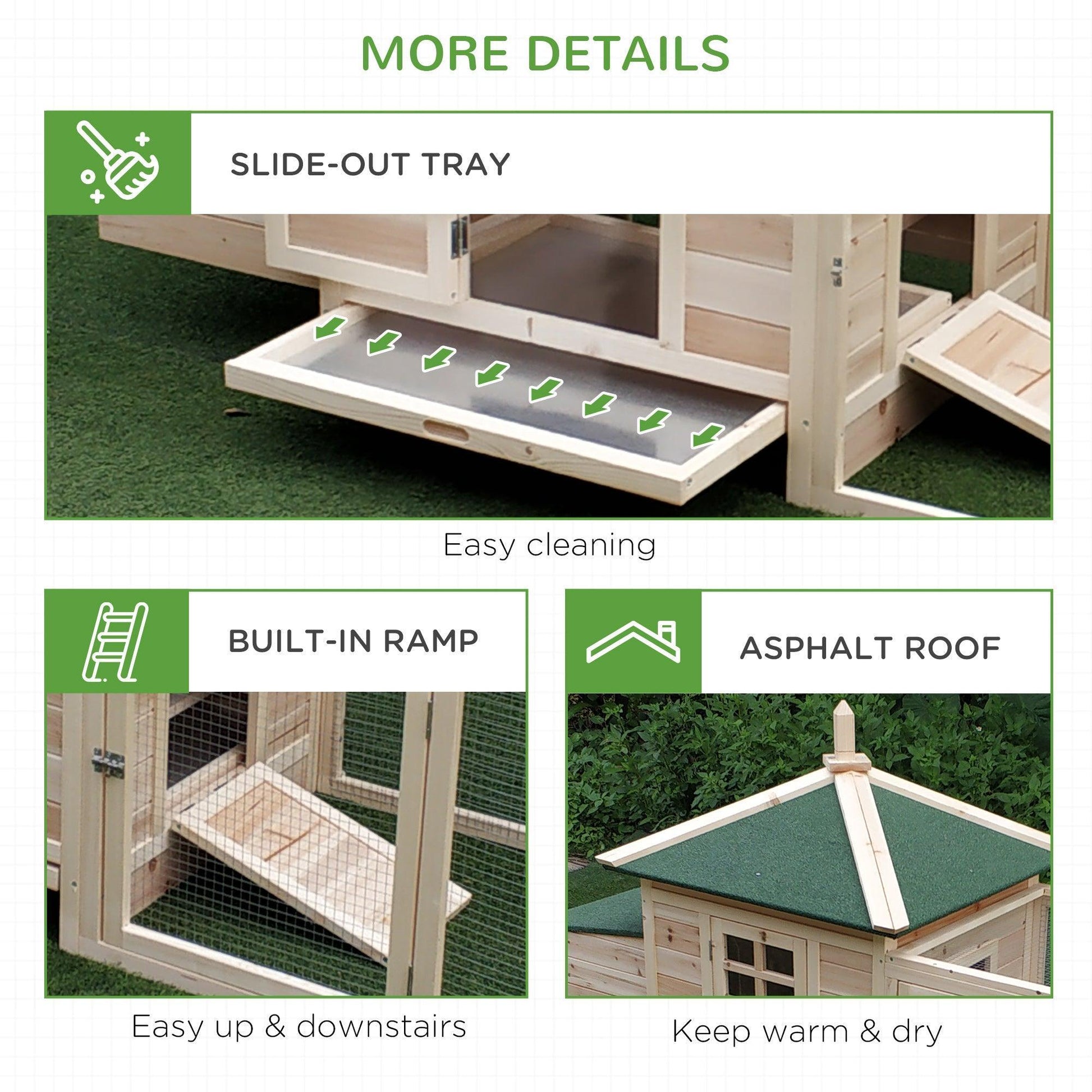 PawHut Coop & Hutch for Chickens or Rabbits - Outdoor Cage - ALL4U RETAILER LTD