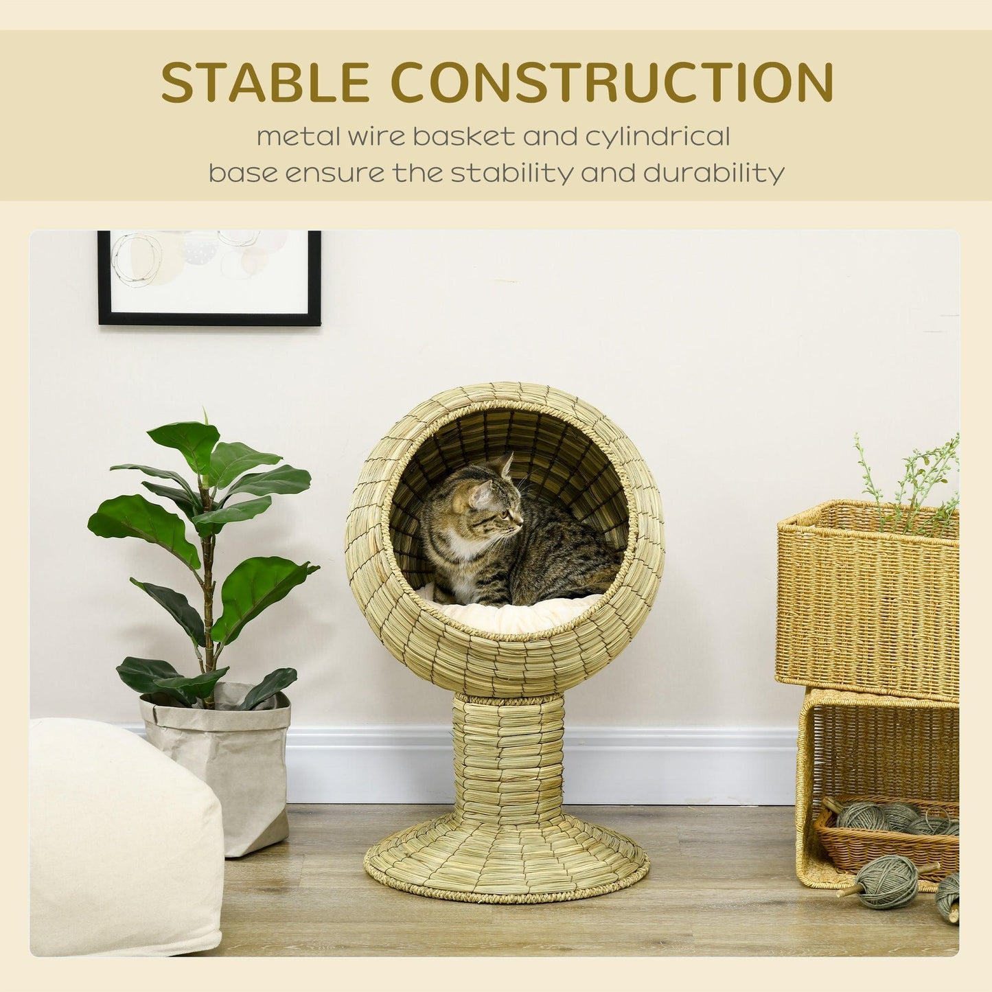 PawHut Cozy Cat House with Stand - ALL4U RETAILER LTD