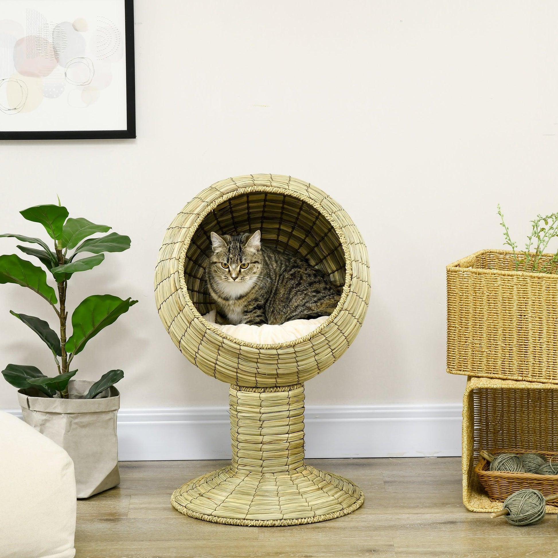 PawHut Cozy Cat House with Stand - ALL4U RETAILER LTD