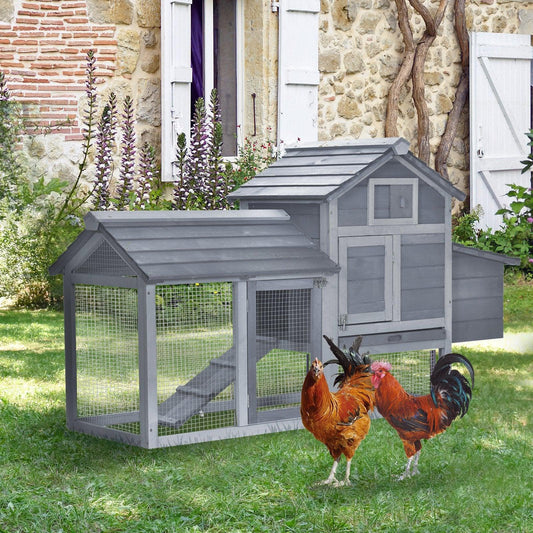 PawHut Cozy Wood Chicken Coop with Nesting Box - ALL4U RETAILER LTD
