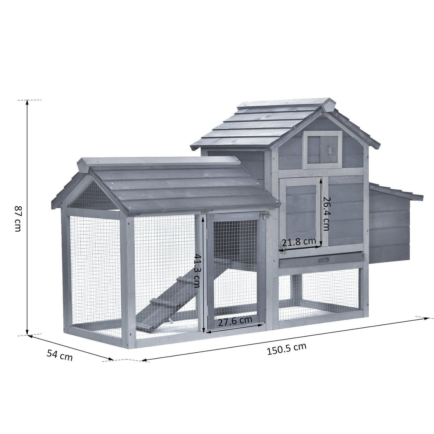 PawHut Cozy Wood Chicken Coop with Nesting Box - ALL4U RETAILER LTD