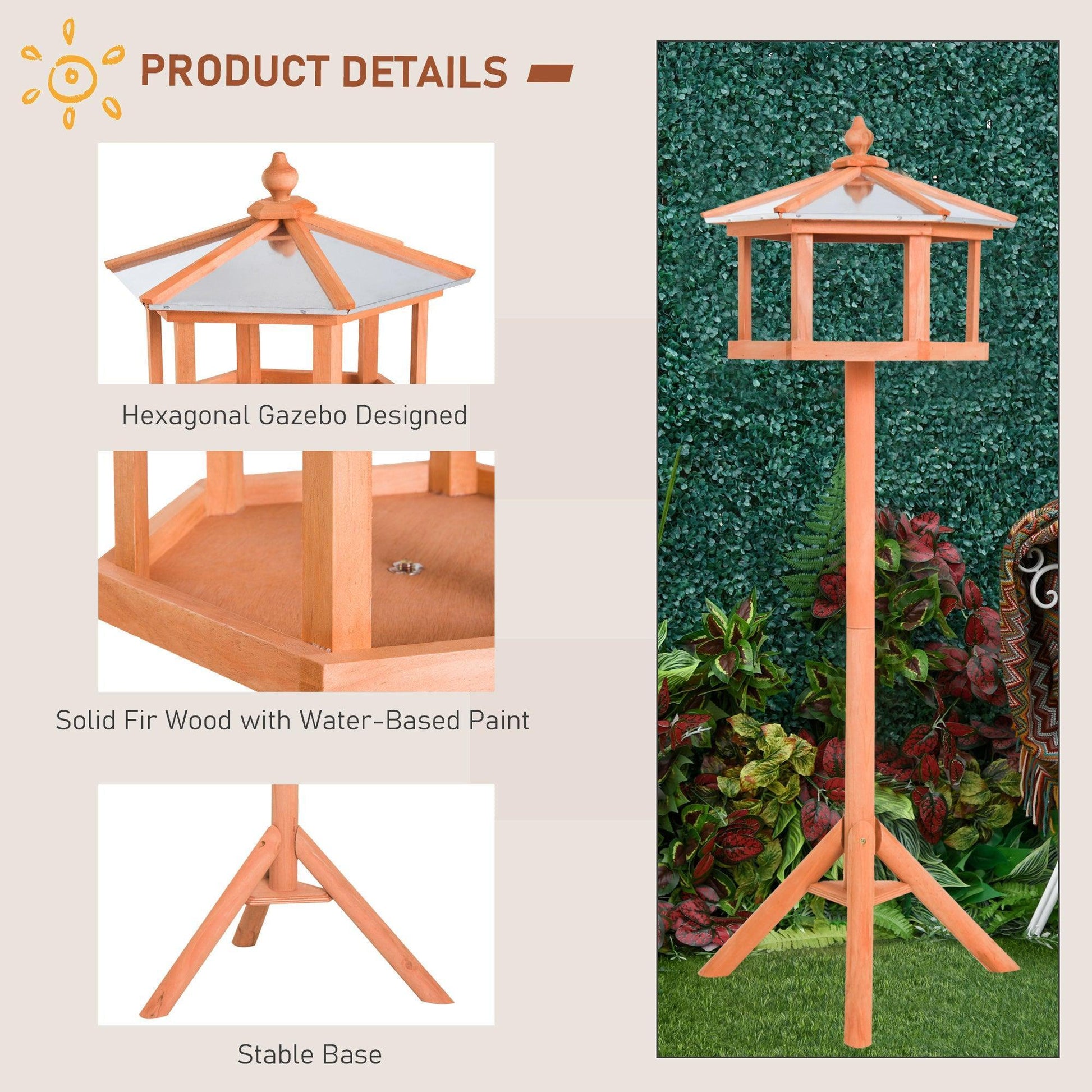 PawHut Deluxe Bird Stand Feeder Table - ALL4U RETAILER LTD