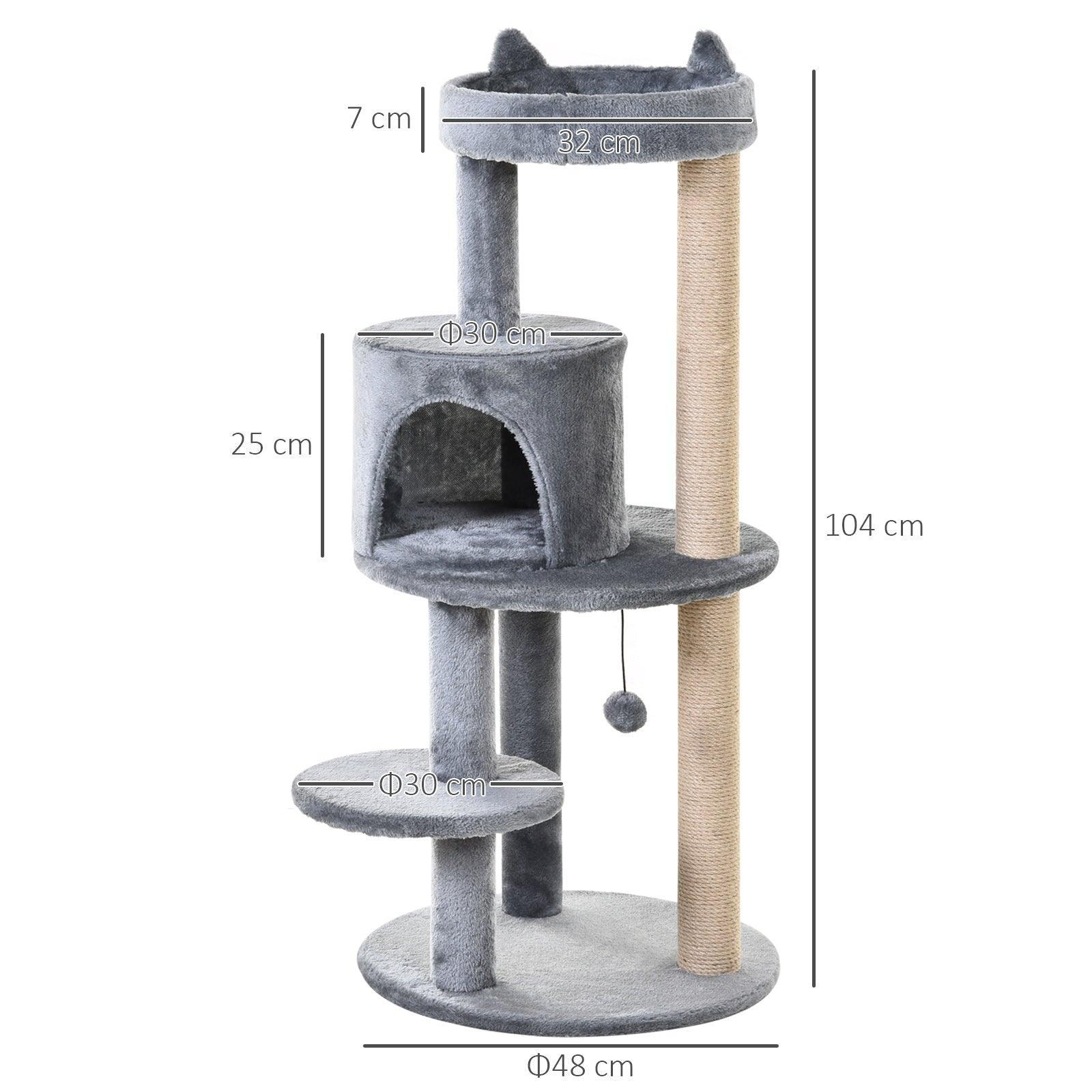 PawHut Deluxe Cat Tree with Scratching Posts and Fun Toys - ALL4U RETAILER LTD