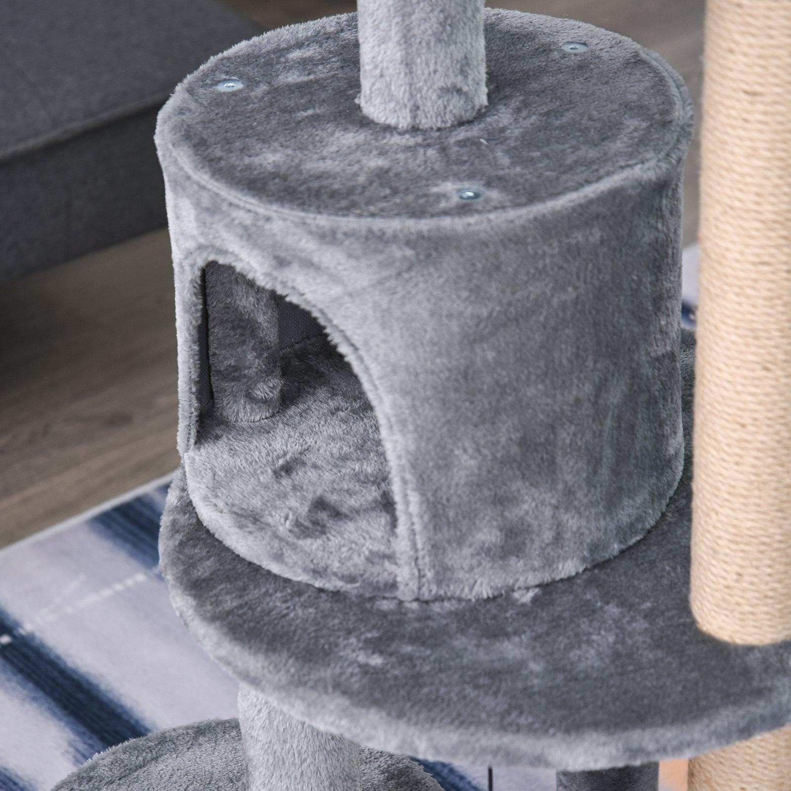 PawHut Deluxe Cat Tree with Scratching Posts and Fun Toys - ALL4U RETAILER LTD