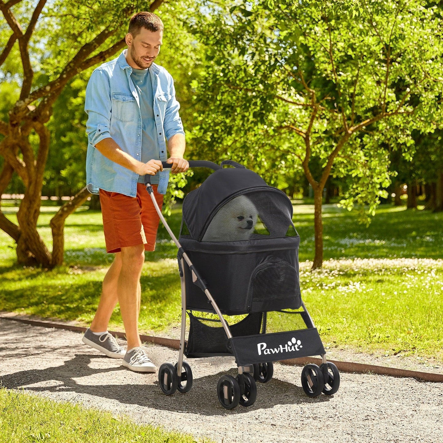 PawHut Detachable Pet Stroller: Convenient & Compact - ALL4U RETAILER LTD